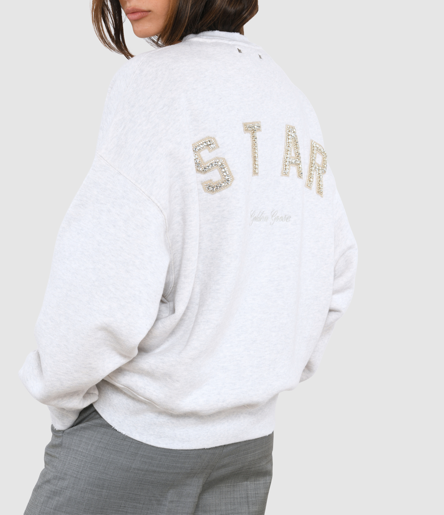 Oversized Star Sweatshirt in Vintage Grey Melange