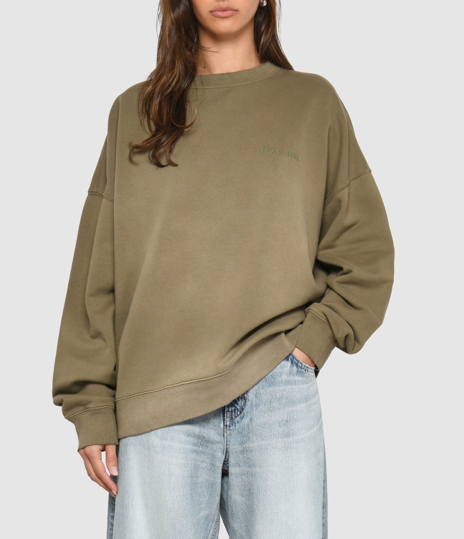 Journey Bleached Washed Beige Sweatshirt