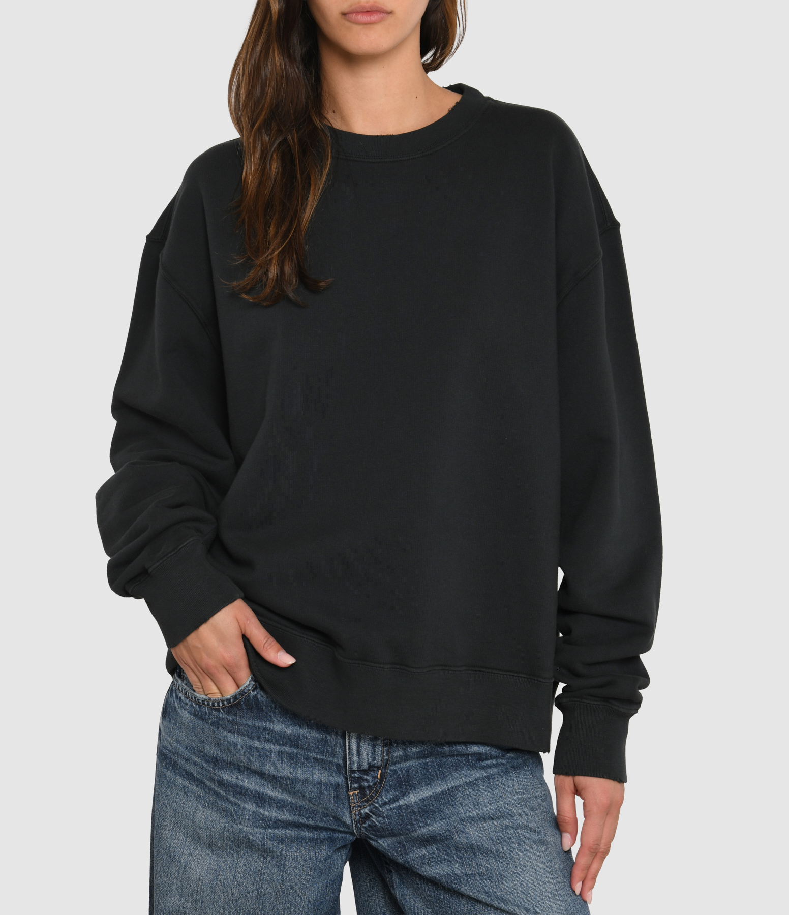 Boxi Washed Black Sweatshirt