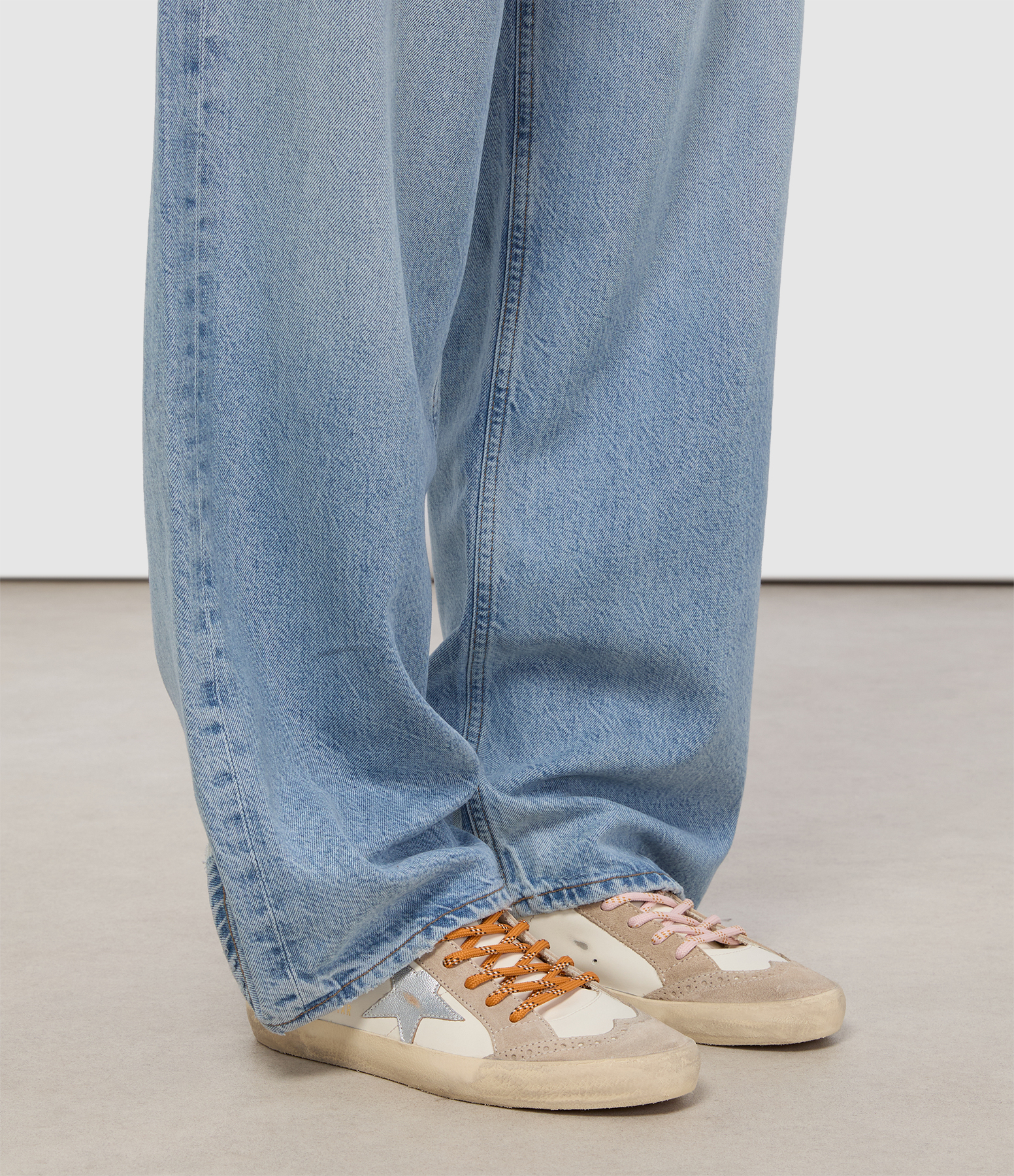 Mid Star Beige and Silver Trainers
