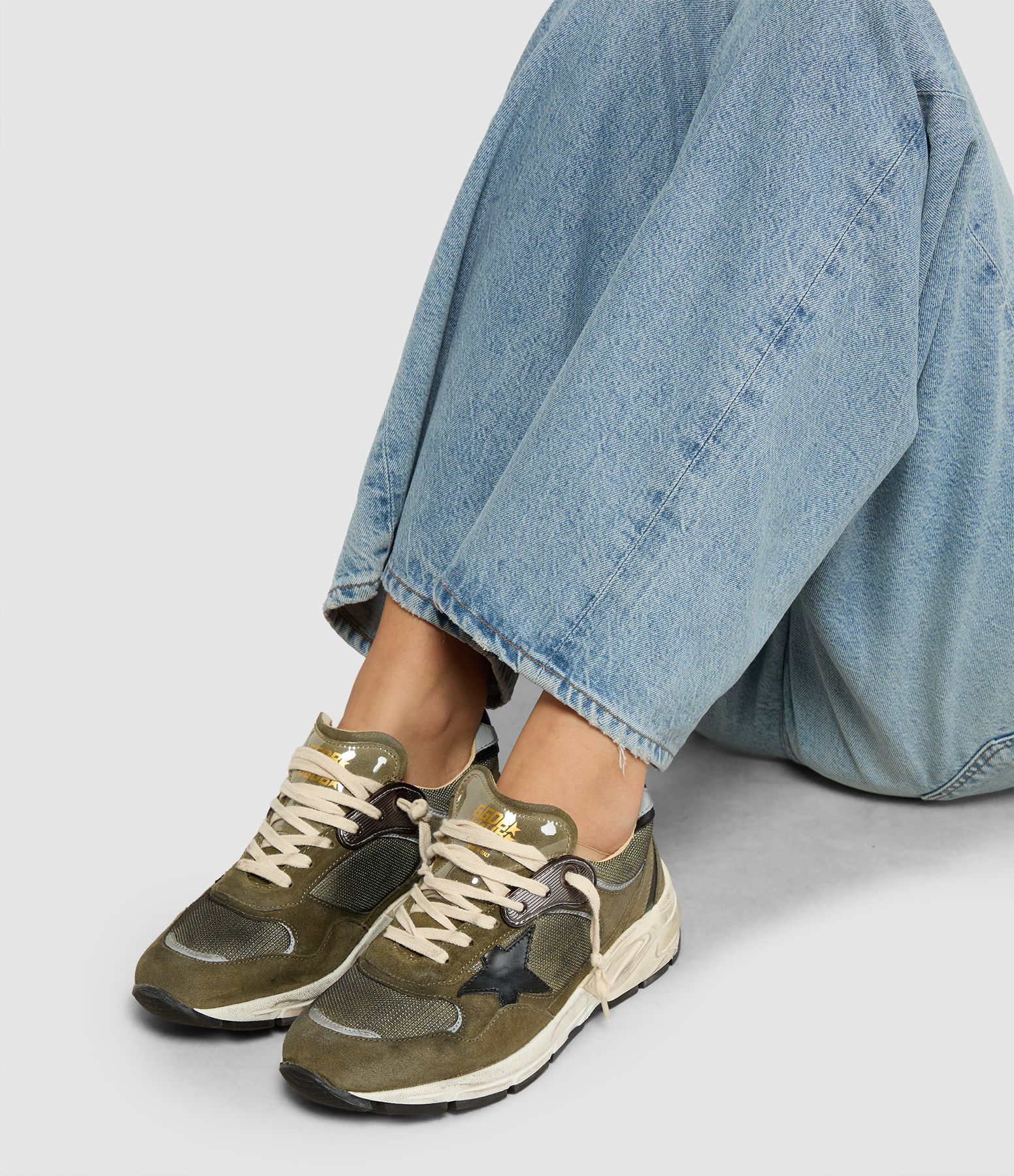 Dad Running Trainers – Olive Green, Grey, Black