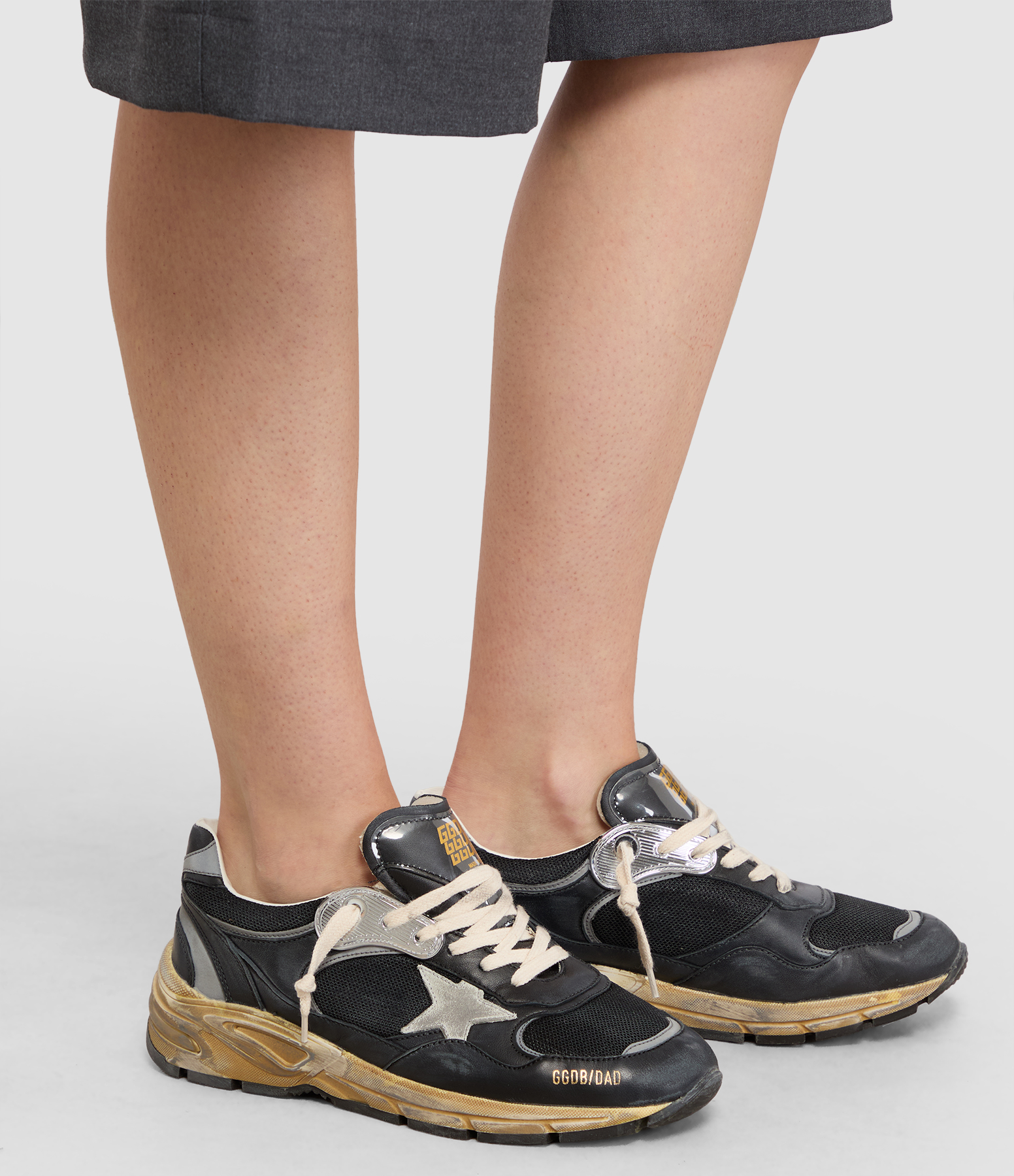 Dad Black Silver Ice Running Trainers