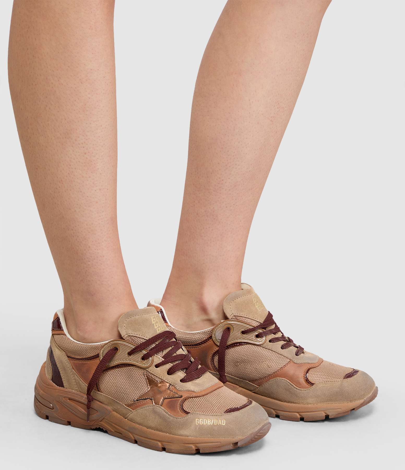 Dad Running Trainers in Caramel, Beige, Burgundy and Tobacco