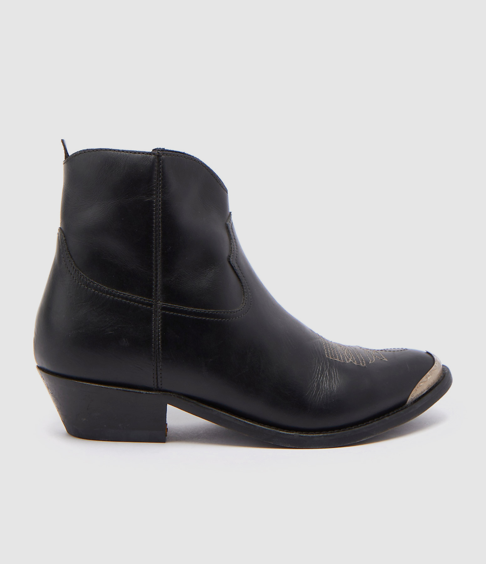 Young Black Leather Ankle Boots