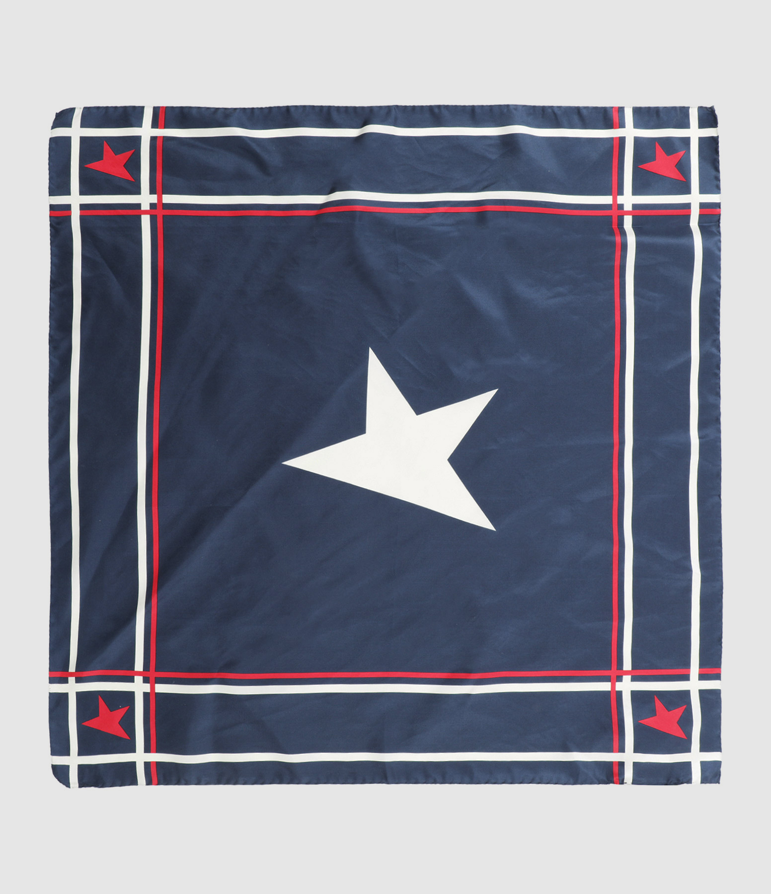 Dark Blue Silk Star Scarf