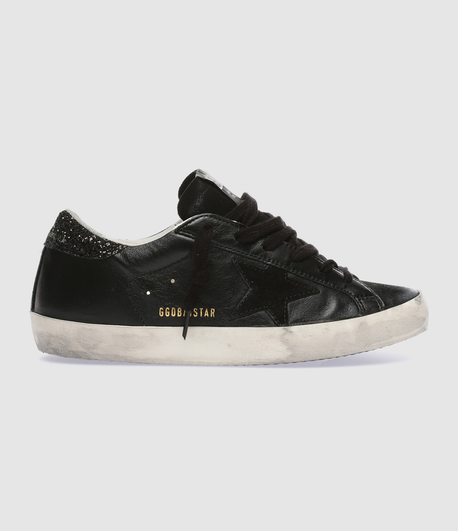 Black Glitter Star Super-Star Trainers