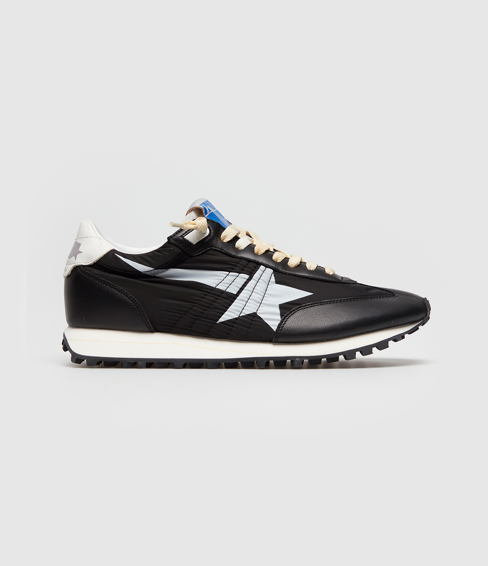 Men's Black Leather Marathon Running Trainers