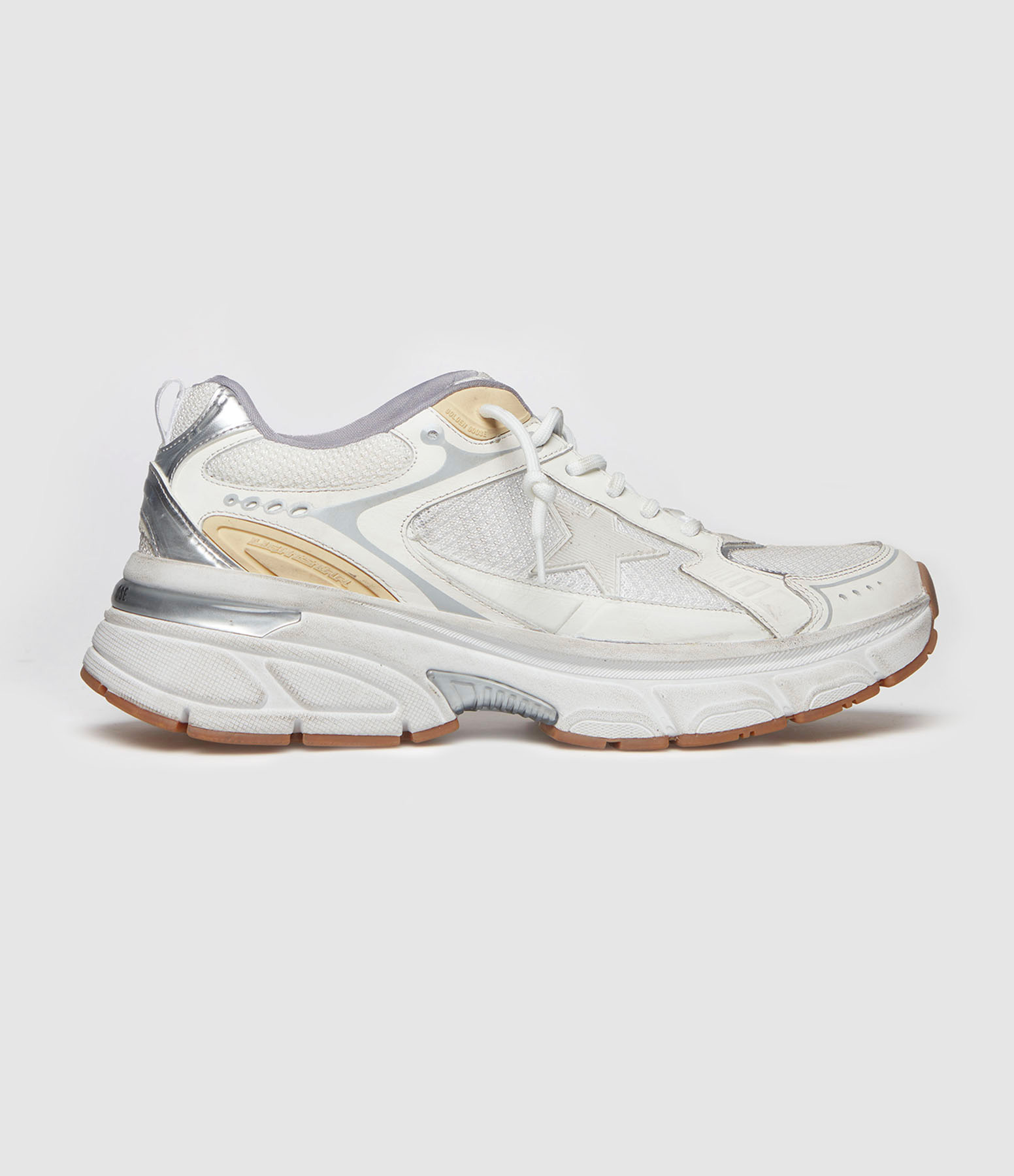 Men’s Lightstar Trainers in White and Gold