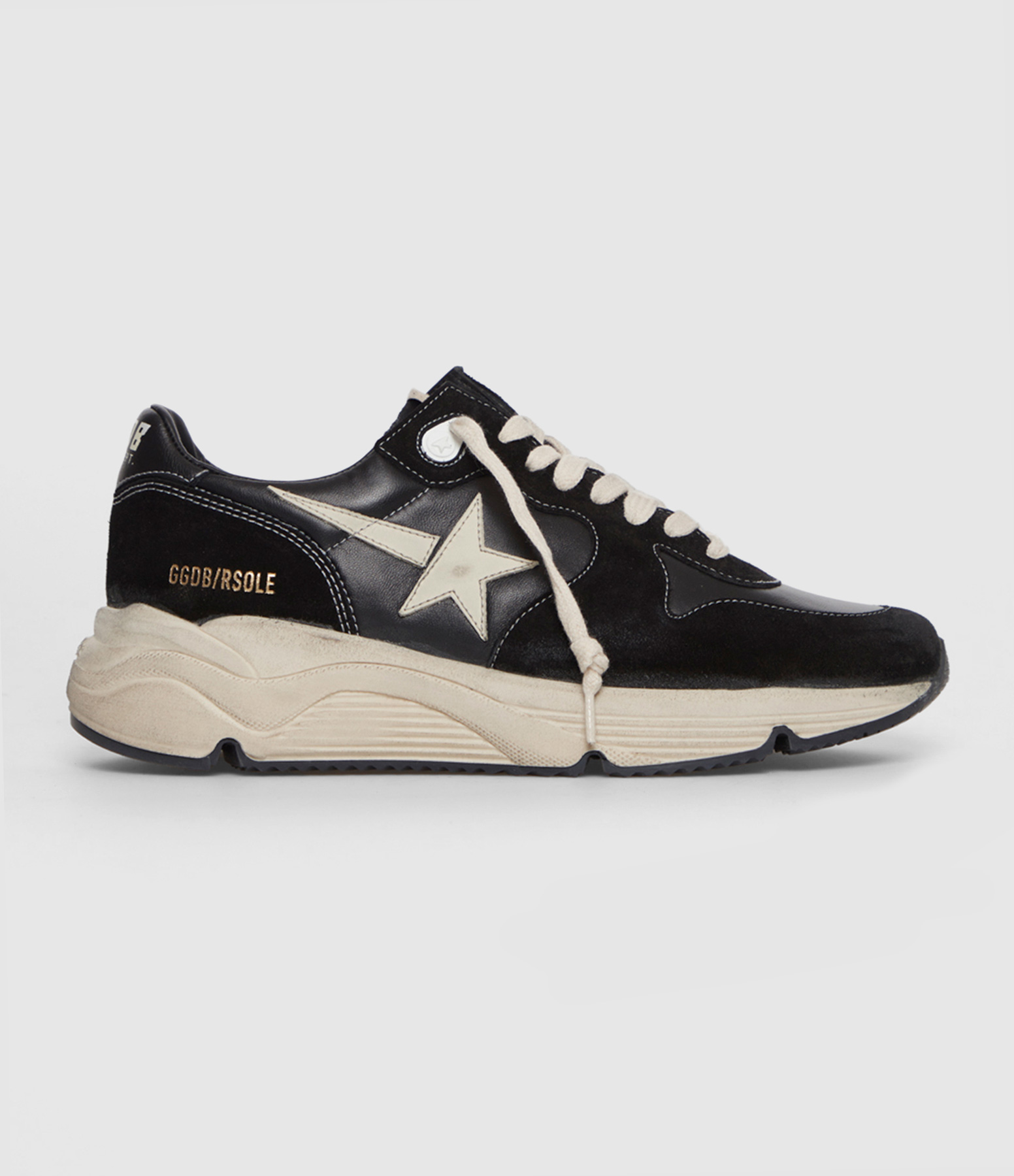 Running Trainers – Black and White Soles