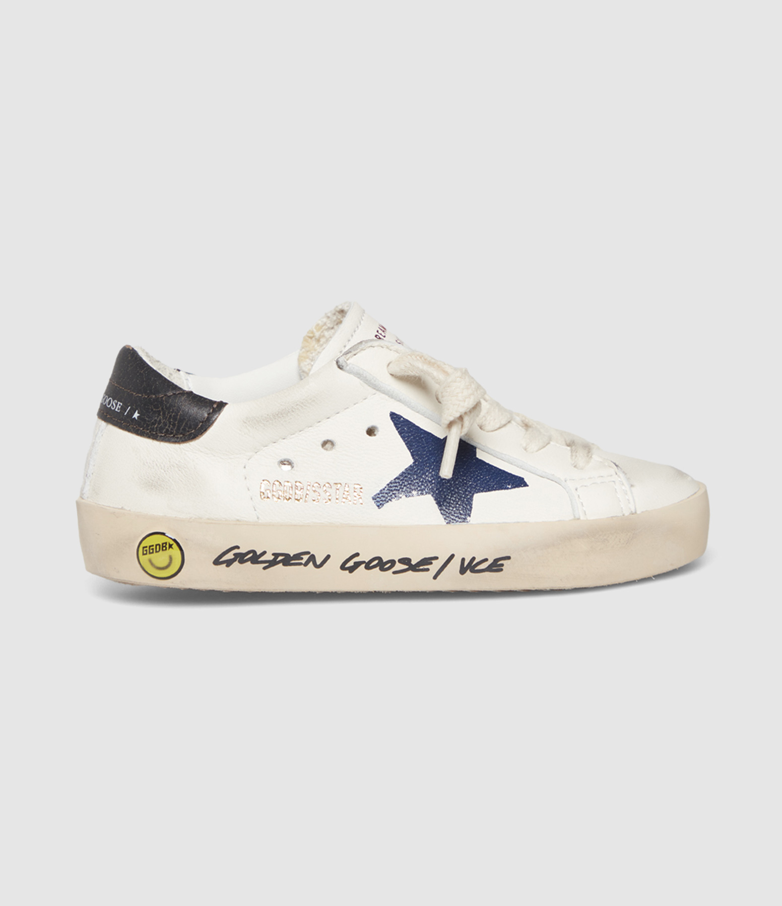 Baby Super-Star trainers in white, navy blue, black and tobacco