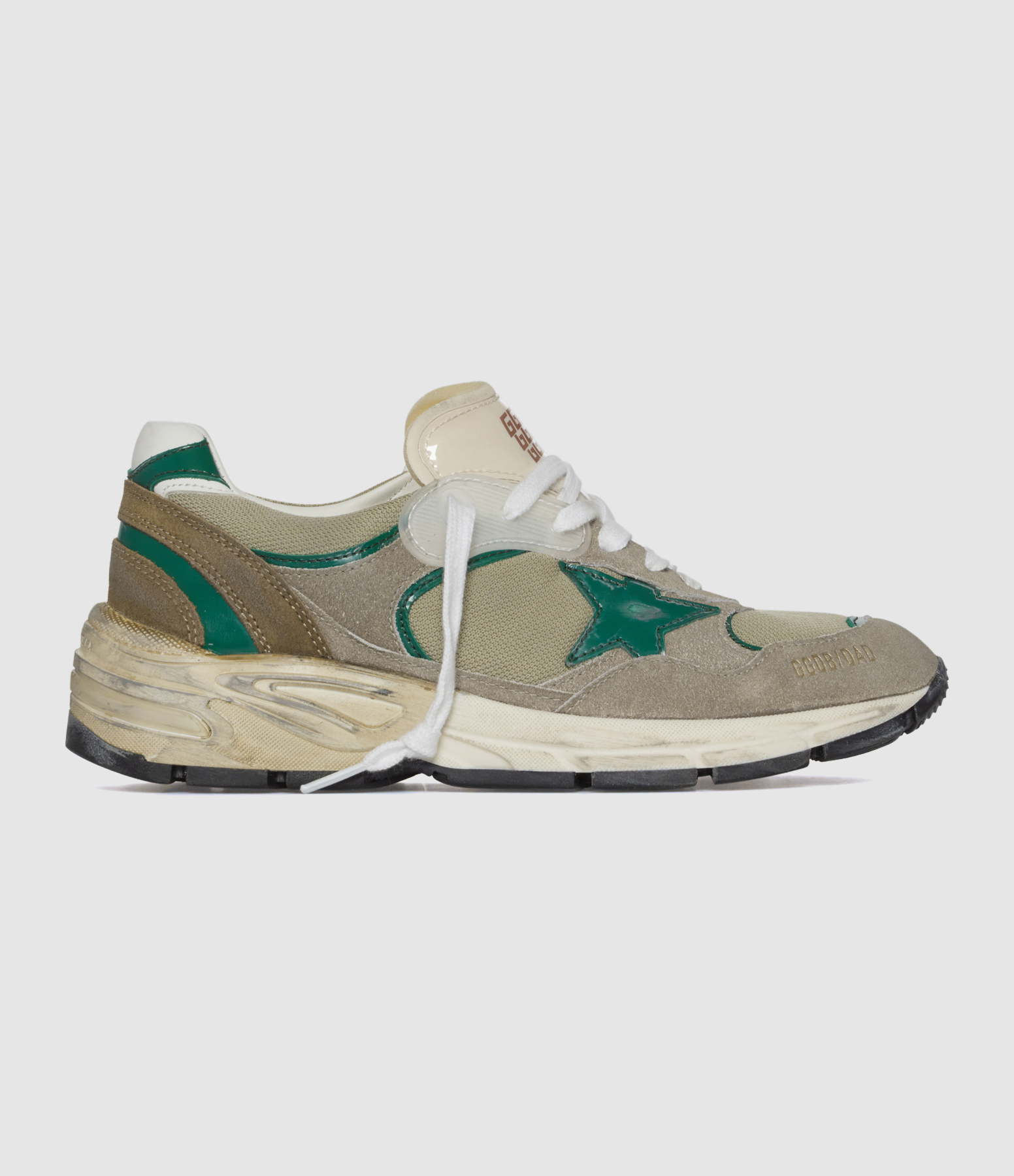 Men's Running Dad Trainers – White/Taupe/Green