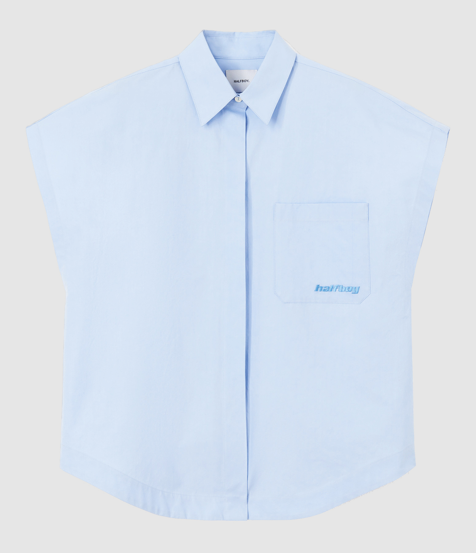 Baby Blue Cotton Sleeveless Shirt