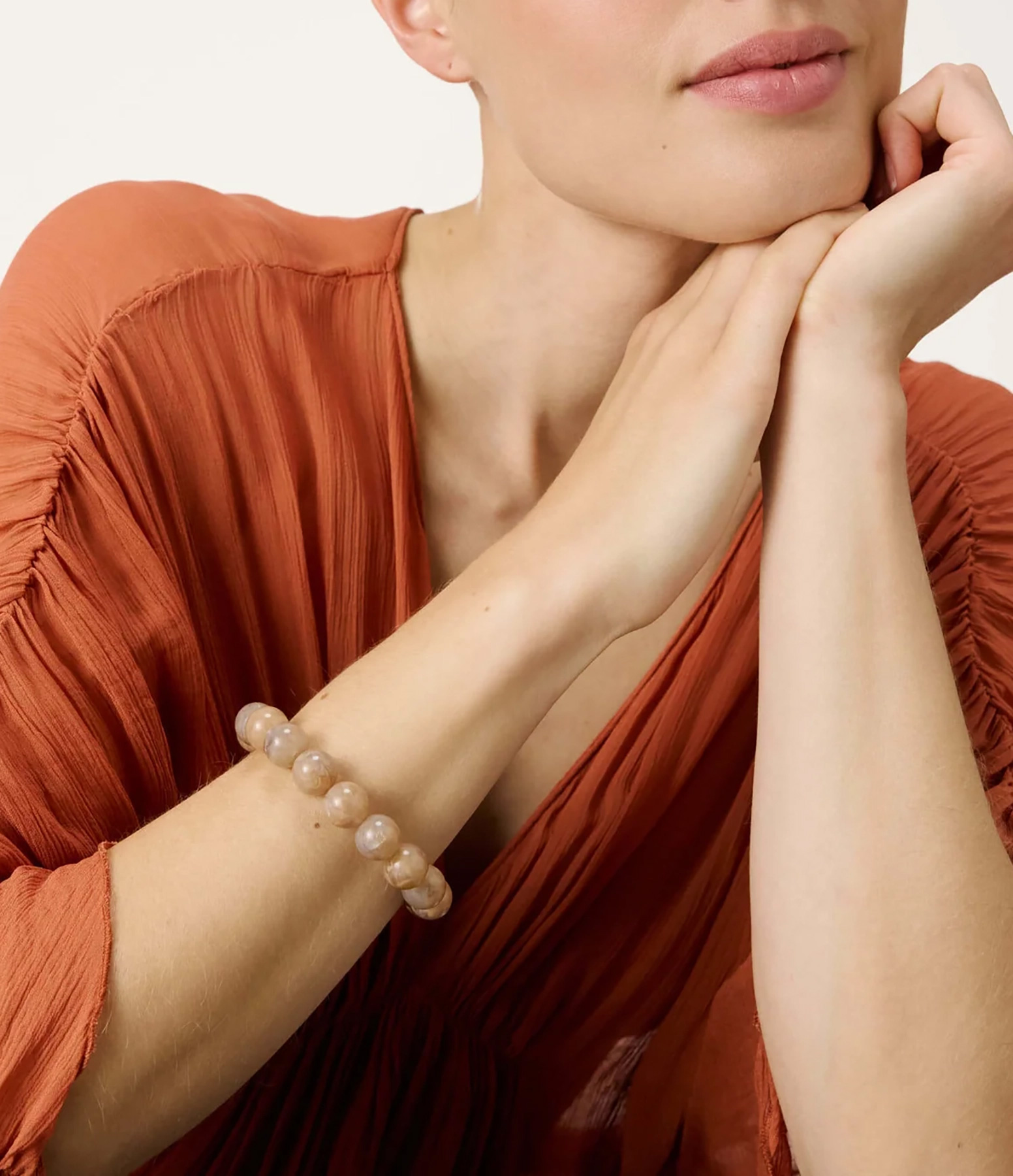 Biancone Marble Mini Beads Flex Bracelet