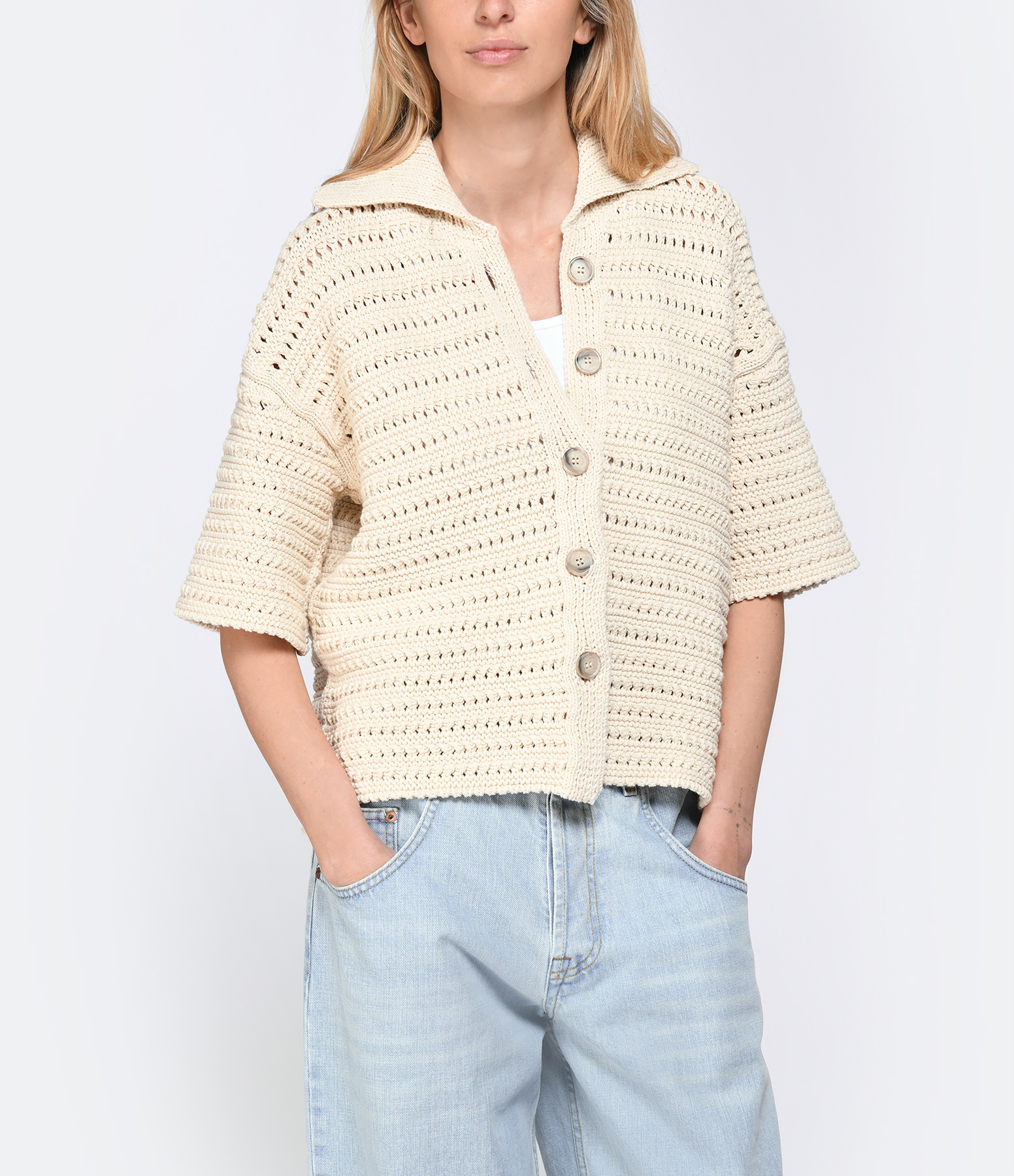 Sand-Coloured Cotton Shirt