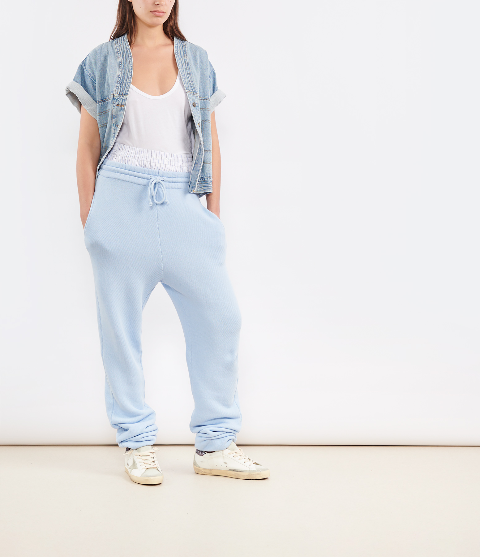 Baby Blue Cotton Jogging Trousers