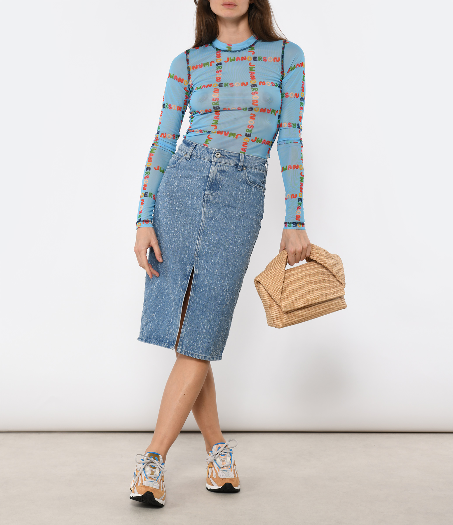 Light Blue Denim Pencil Skirt