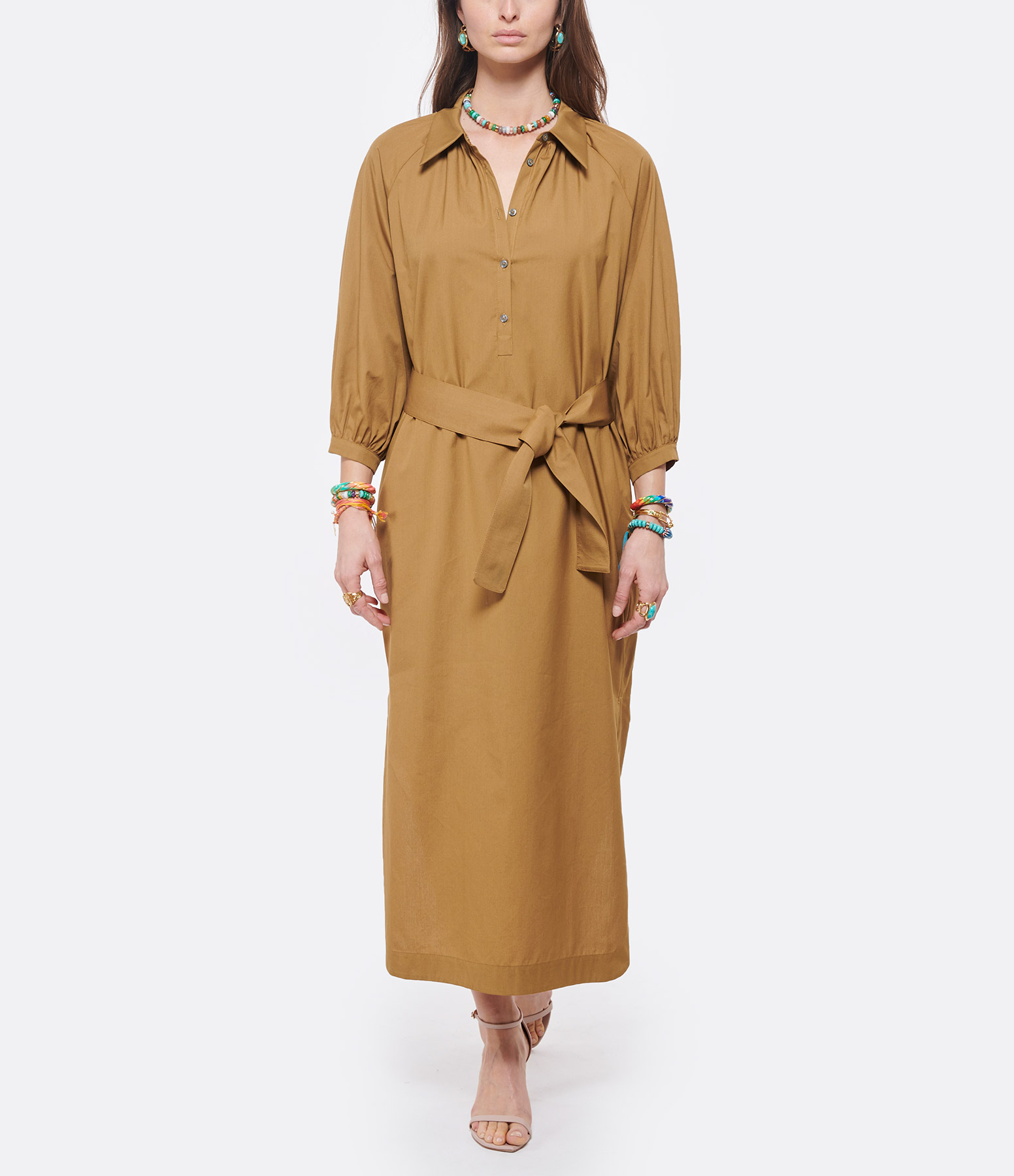 Penelope Caramel Shirt Dress