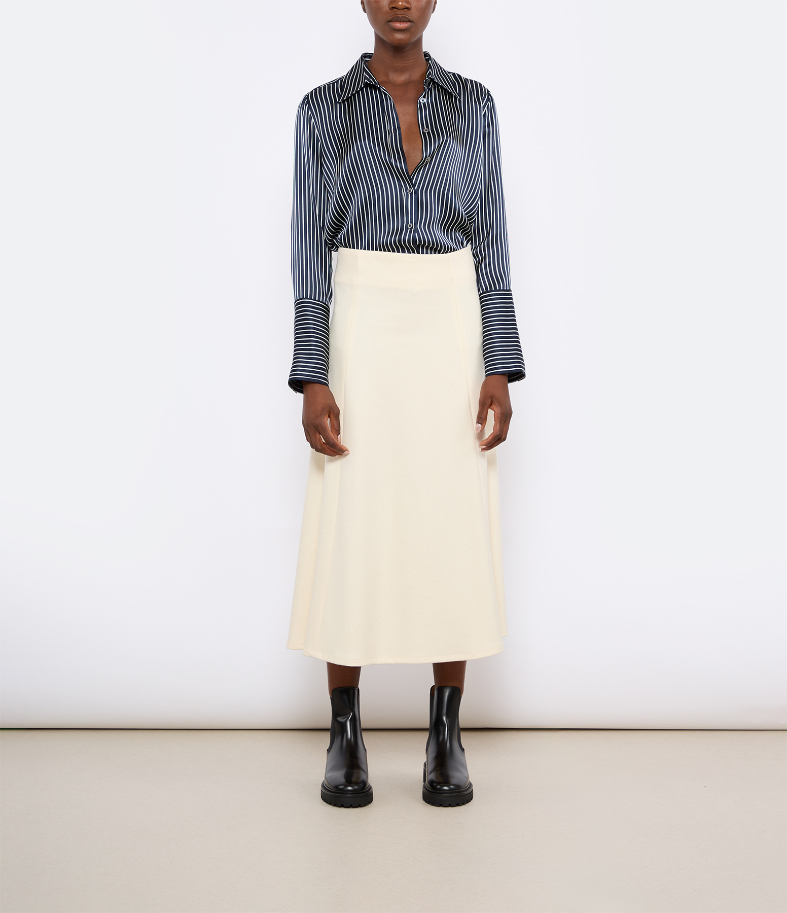 Tekla Silk Shirt in Midnight Blue