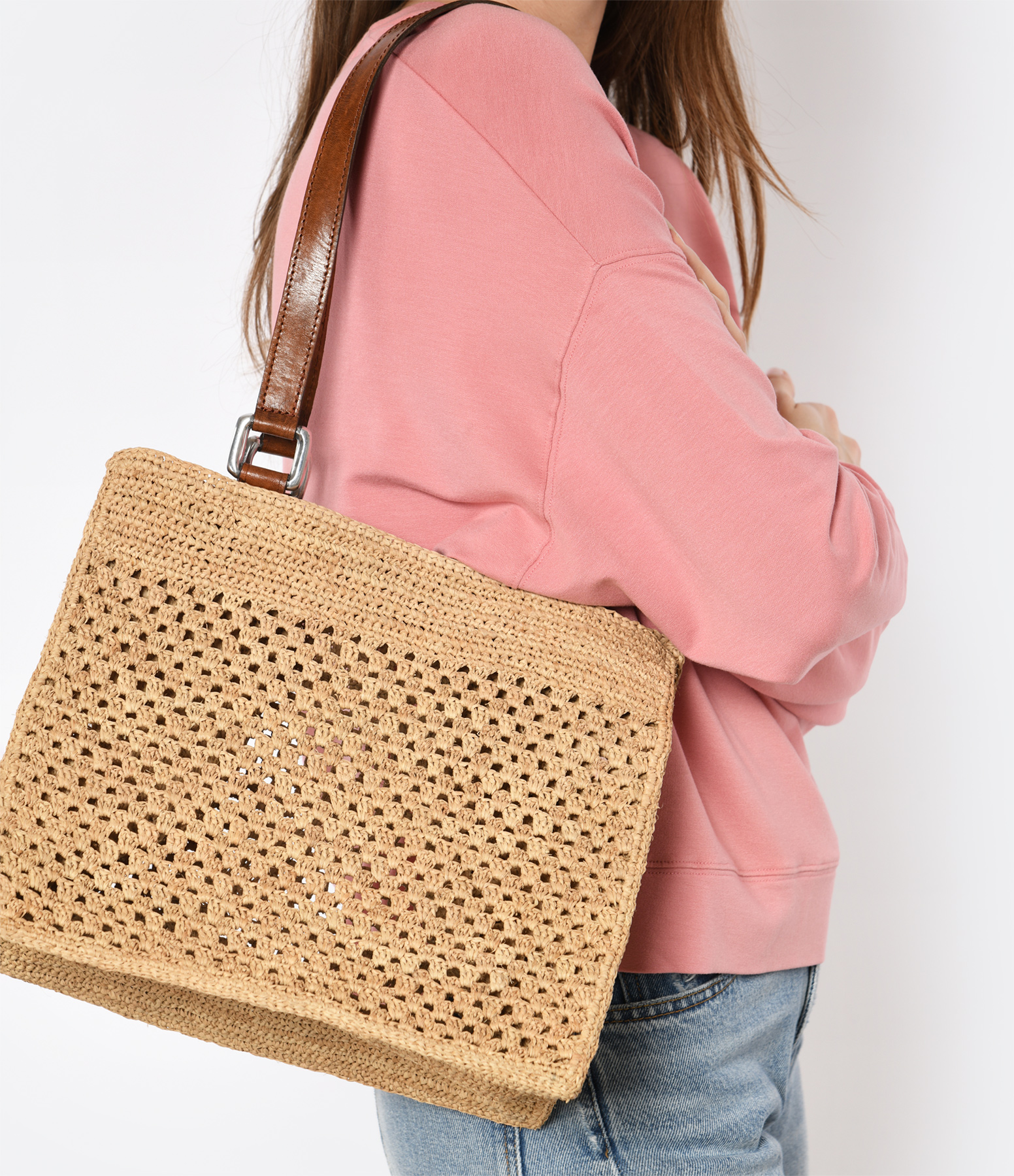 Irina Raphia Tea Tote Bag