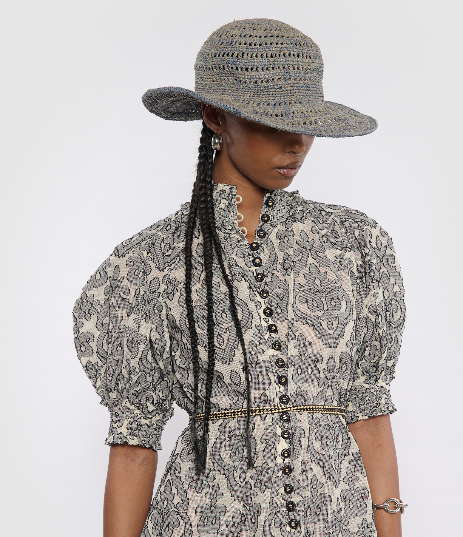 Lalao Raffia Denim Hat
