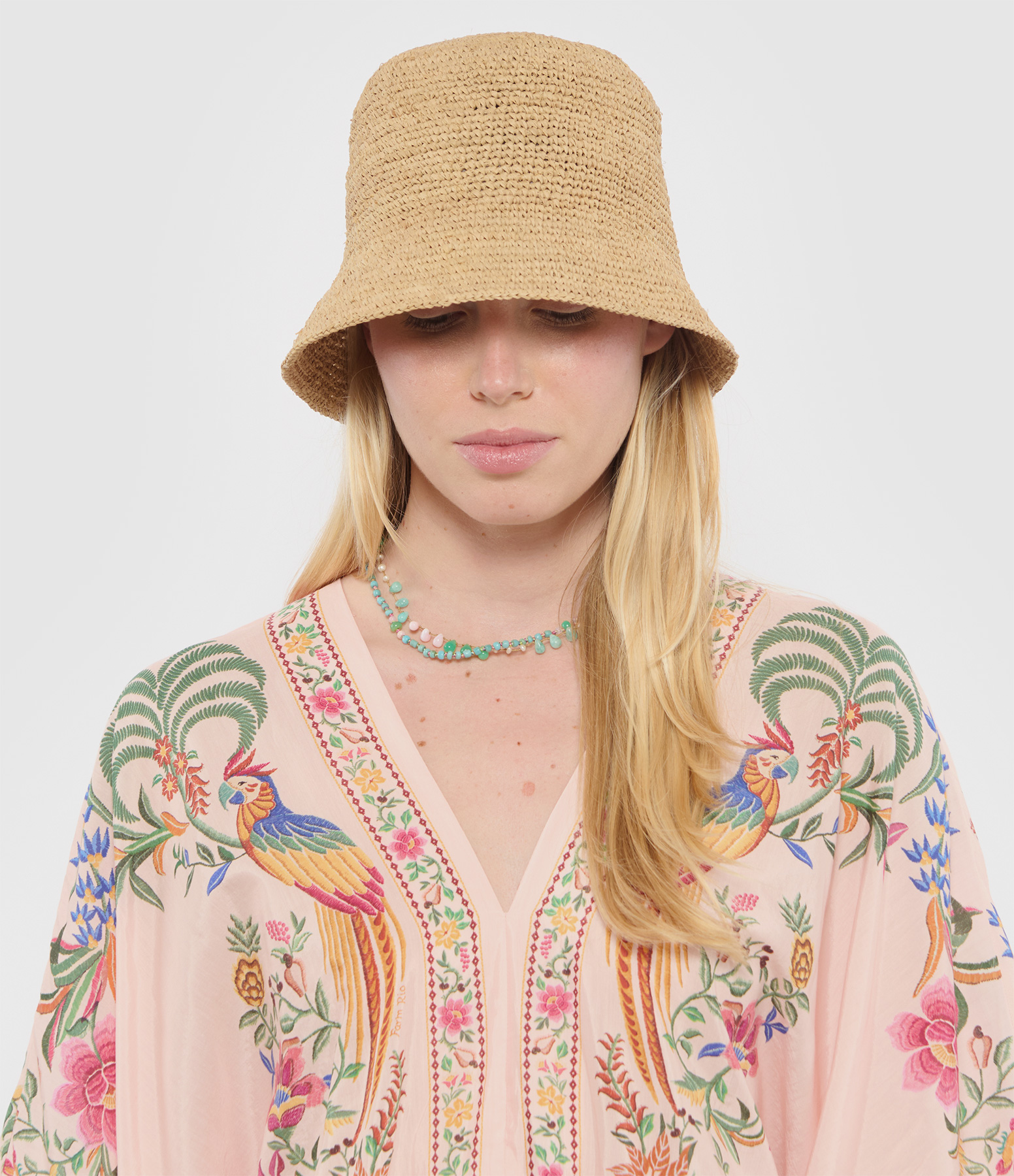 Andao Raphia Tea Beige Hat