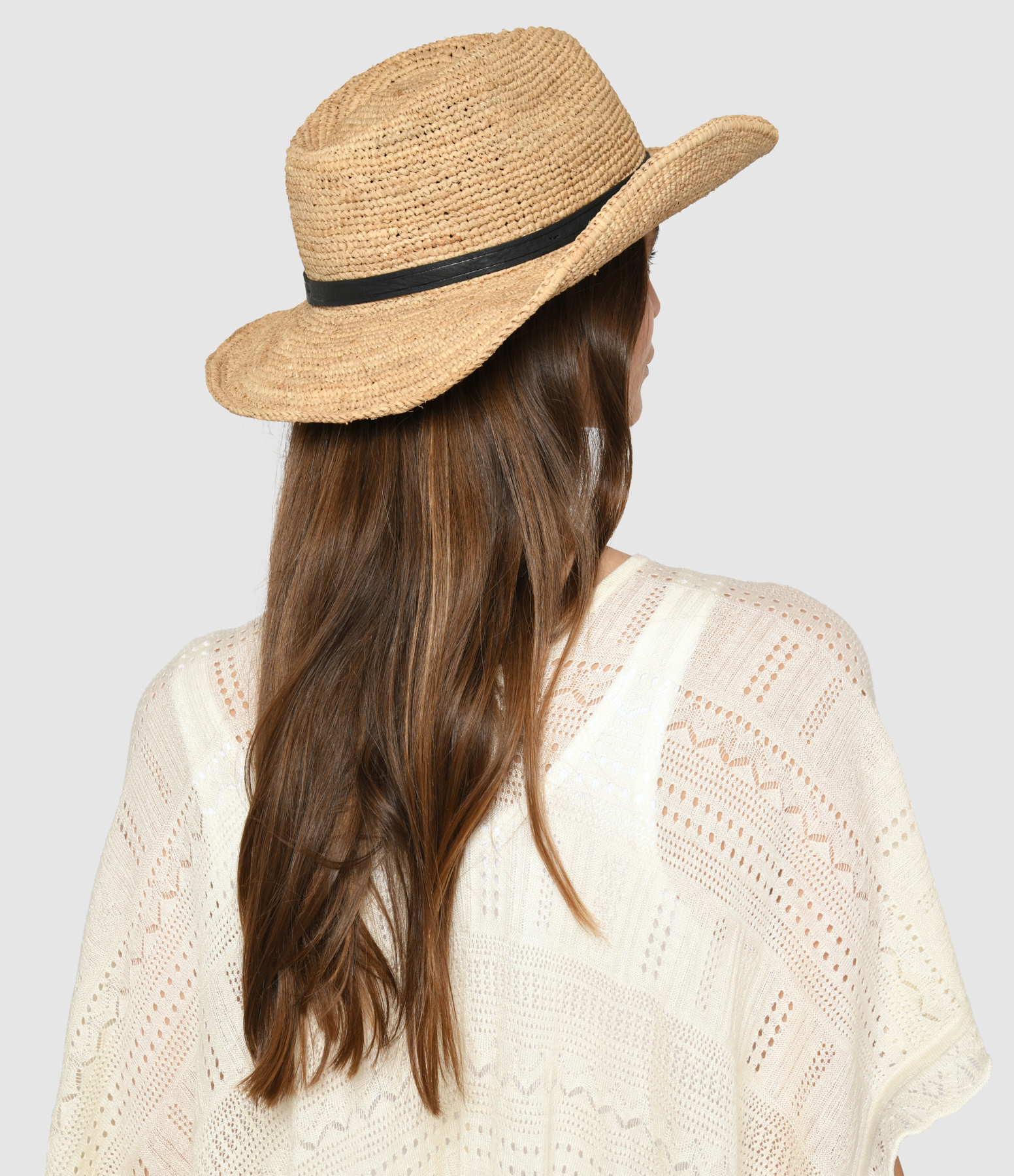 Ento Tea & Black Leather Hat, Exclusive to Lulli