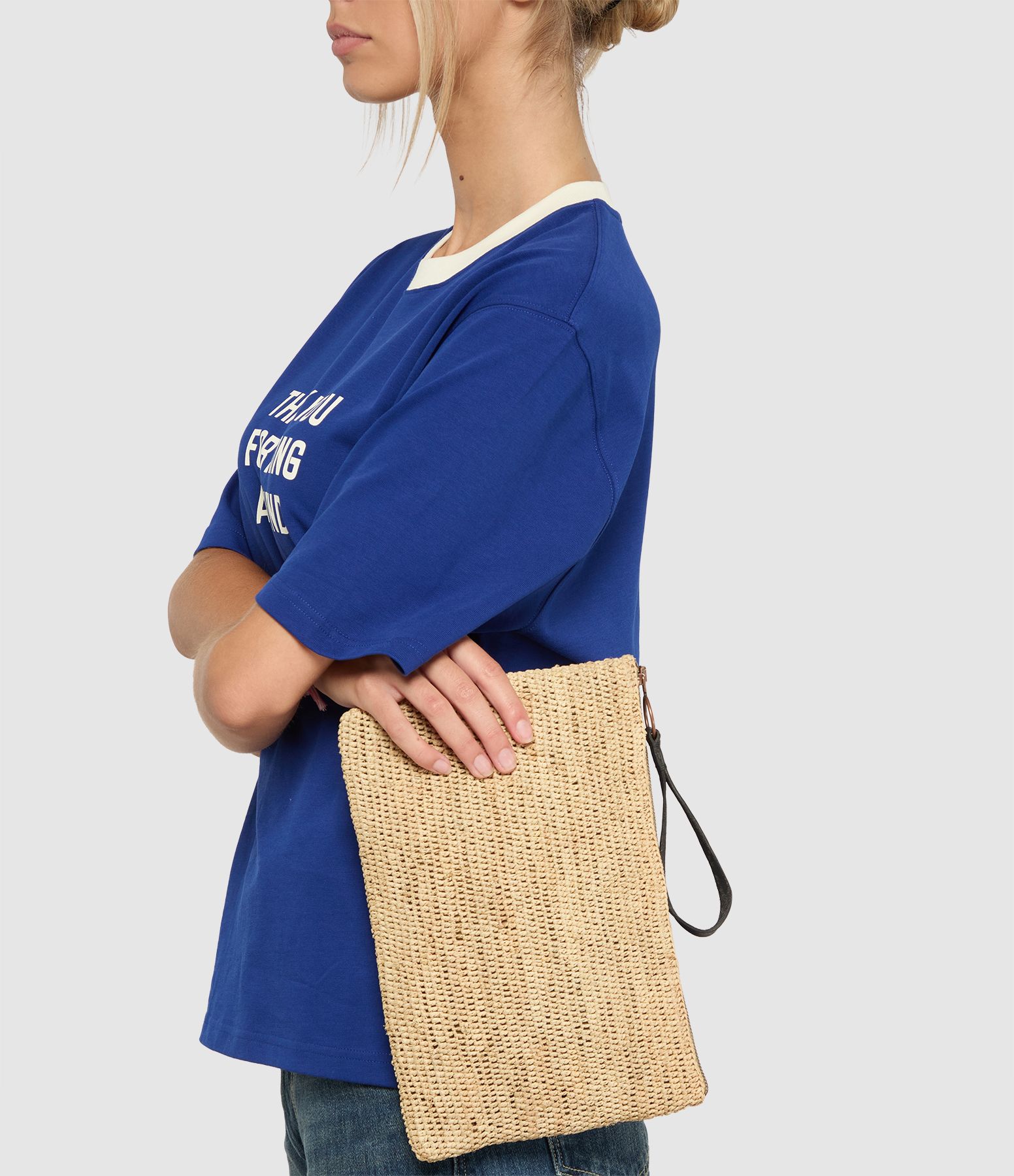 Ampy Tea & Black Leather Clutch Bag, Exclusive to Lulli