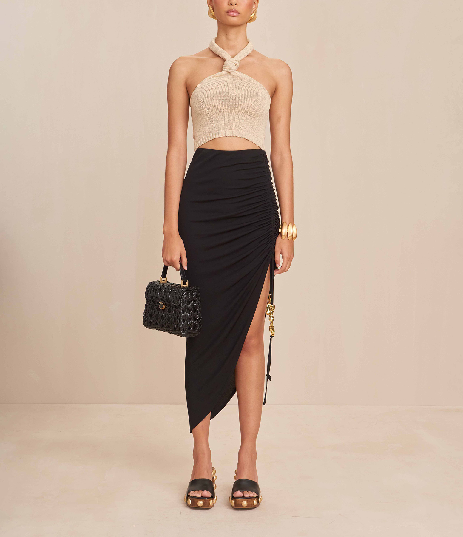 Icarus Black Midi Skirt