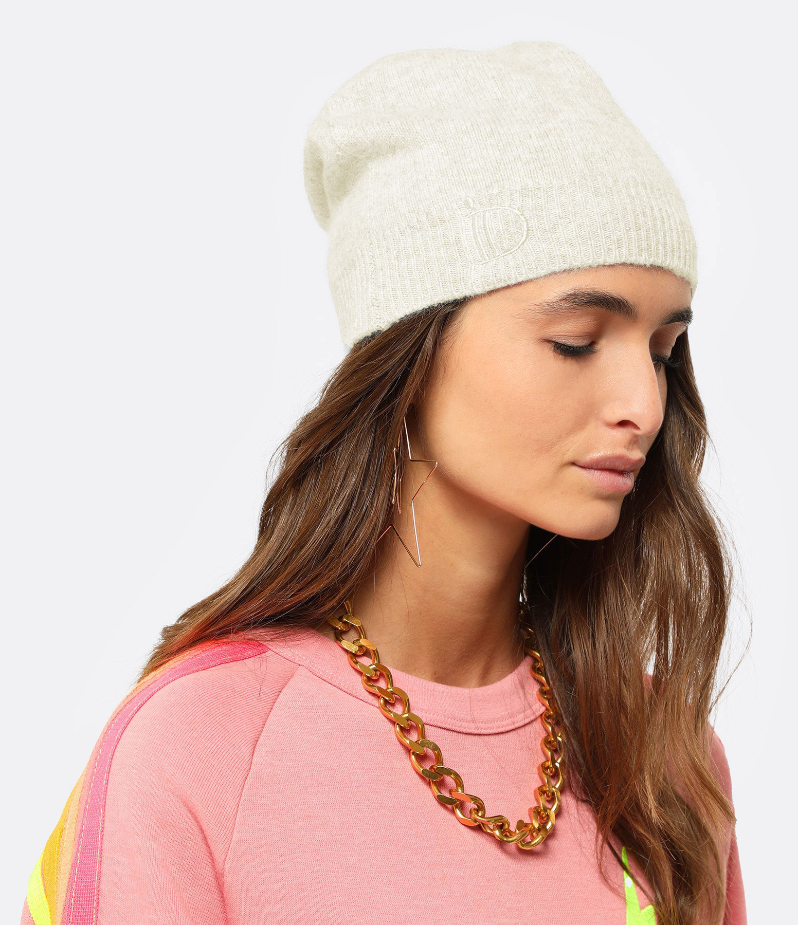 Anita Ecru Cashmere Beanie
