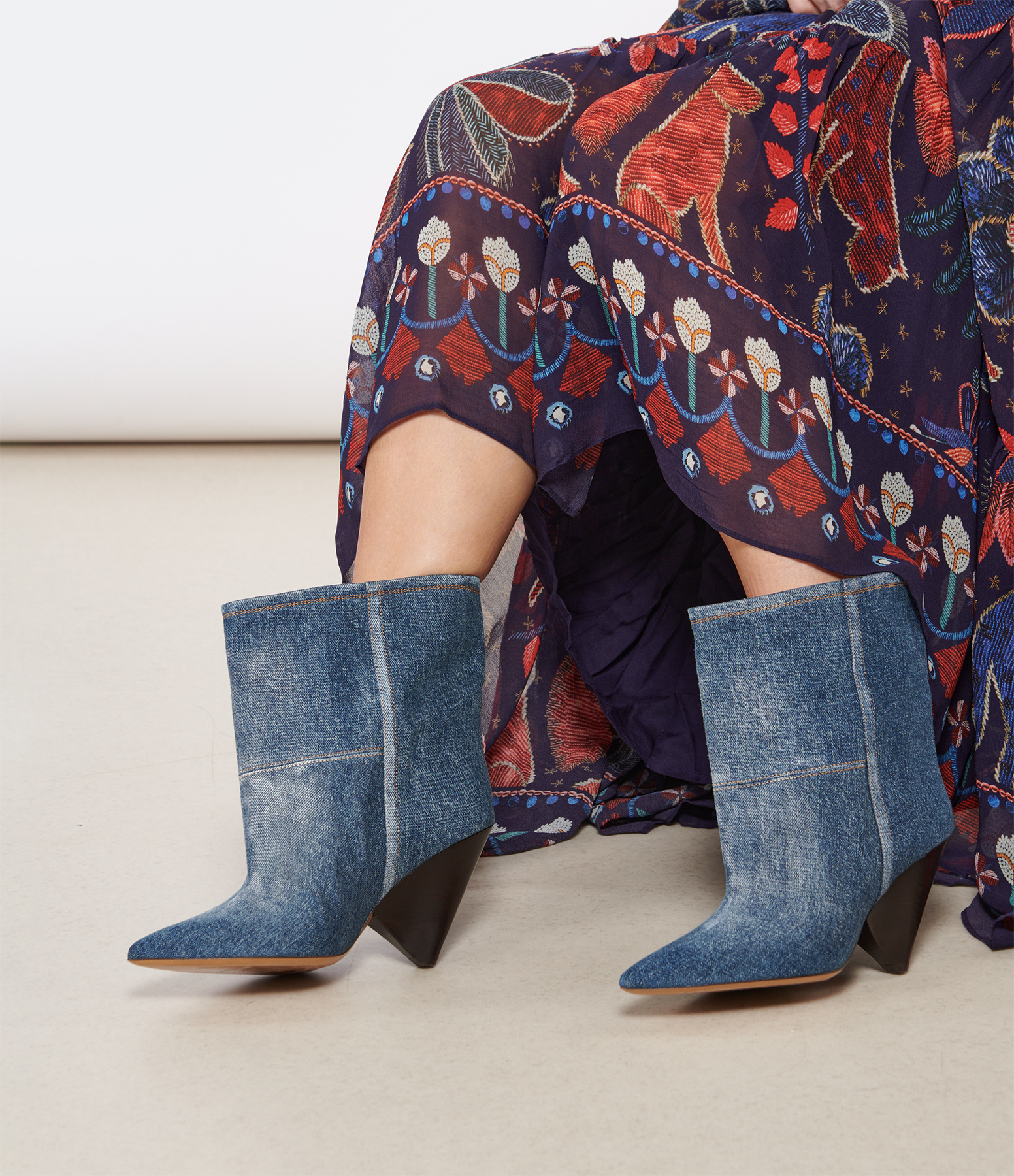Miyako Washed Blue Boots
