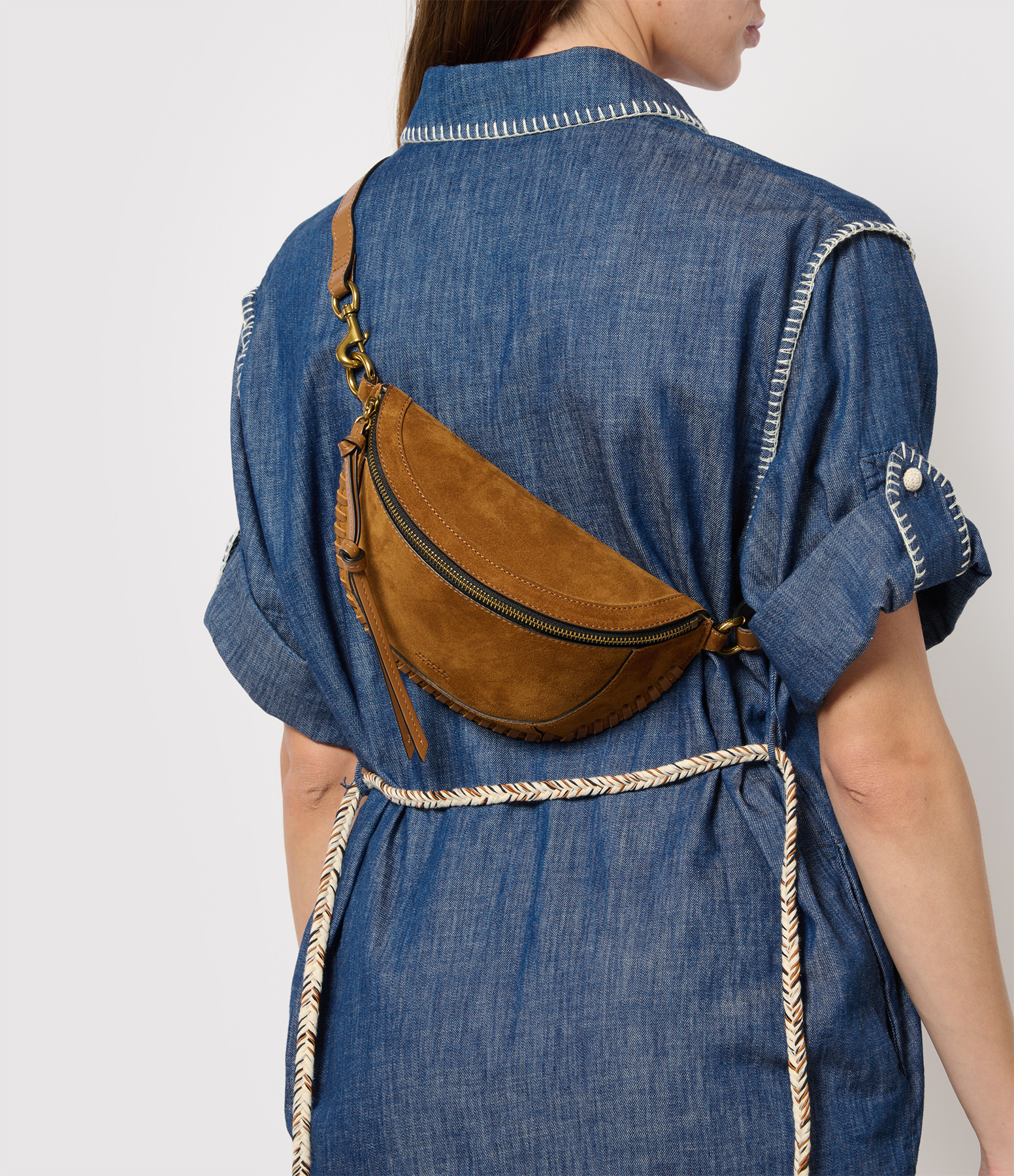 Skano Brown Suede Belt Bag