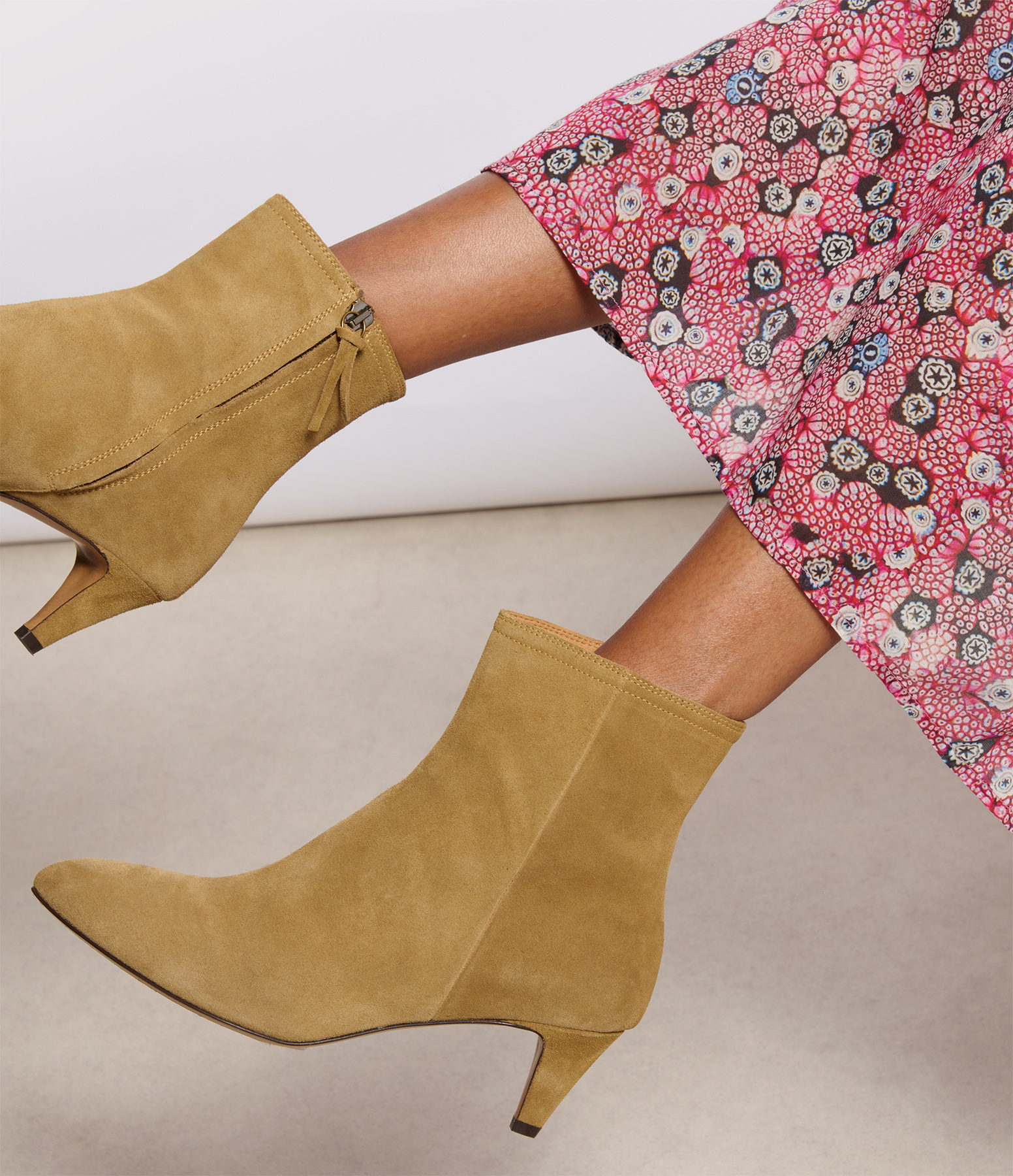 Deone Taupe Leather Ankle Boots
