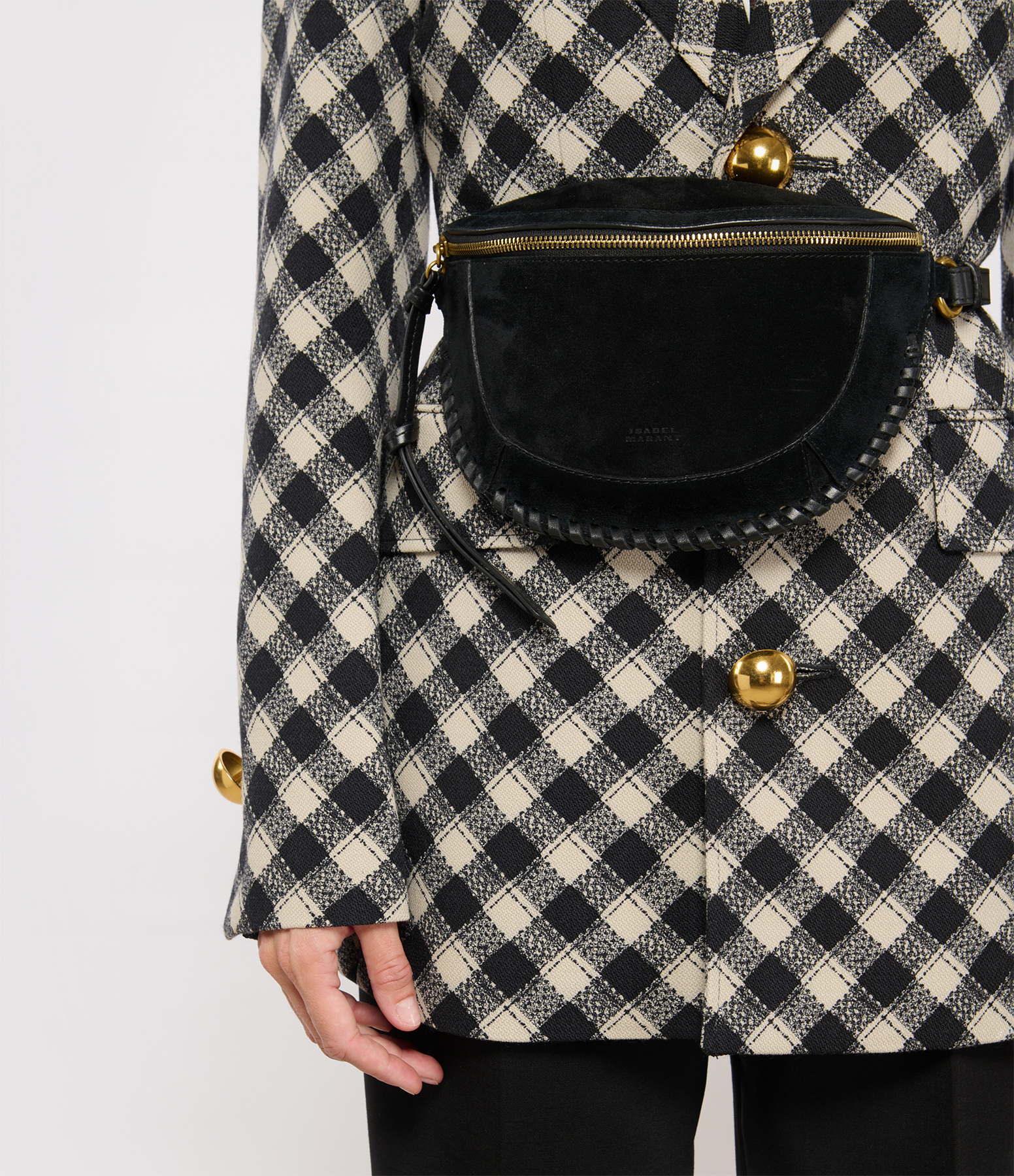 Skano Black Suede Belt Bag