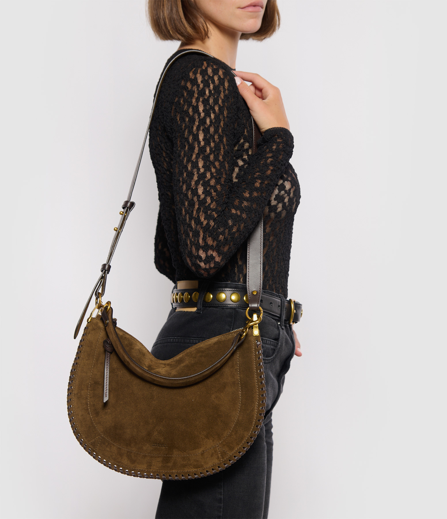 Oskan Soft Zip Bronze Shoulder Bag