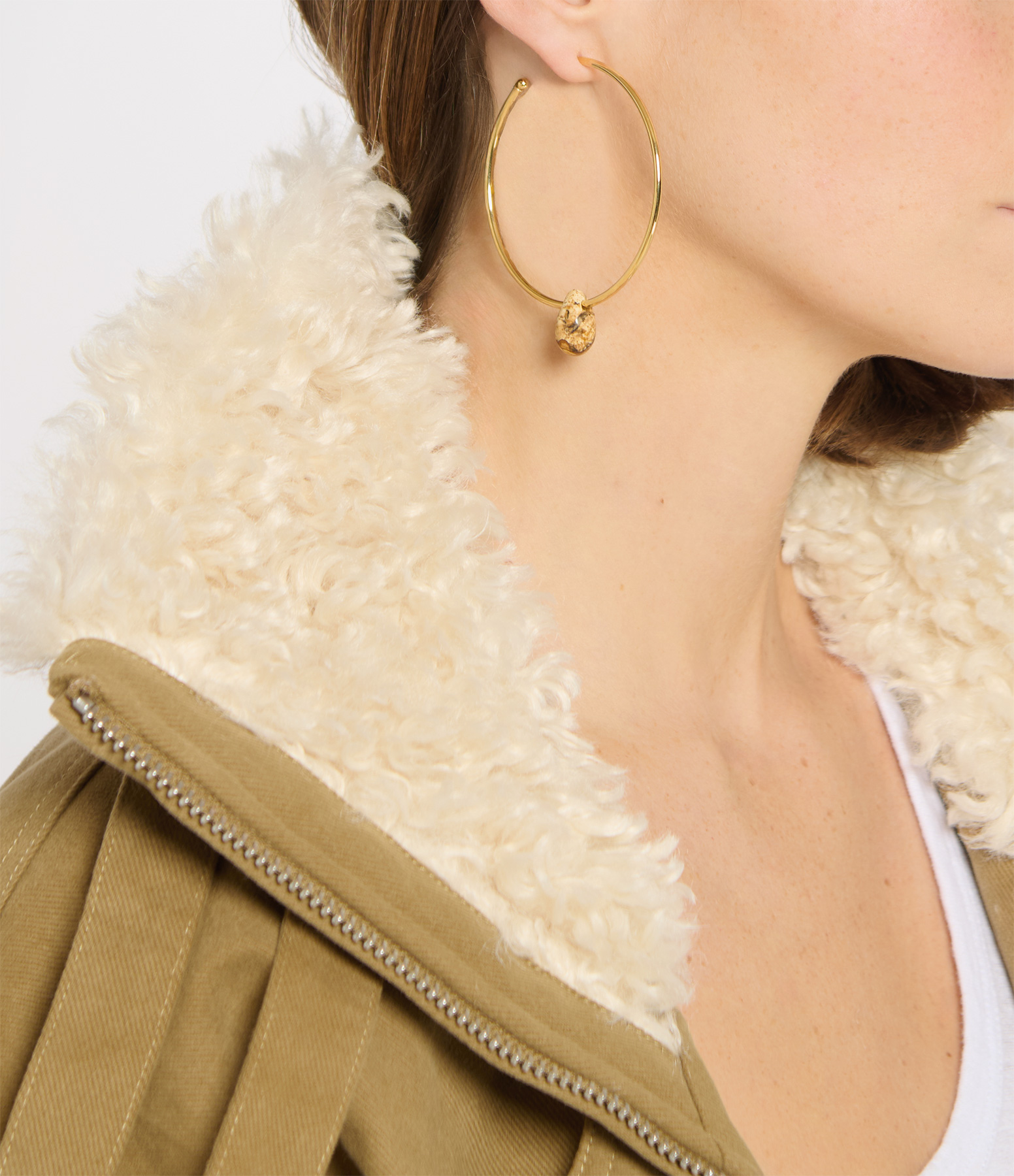 Large Natural Hoop Earrings