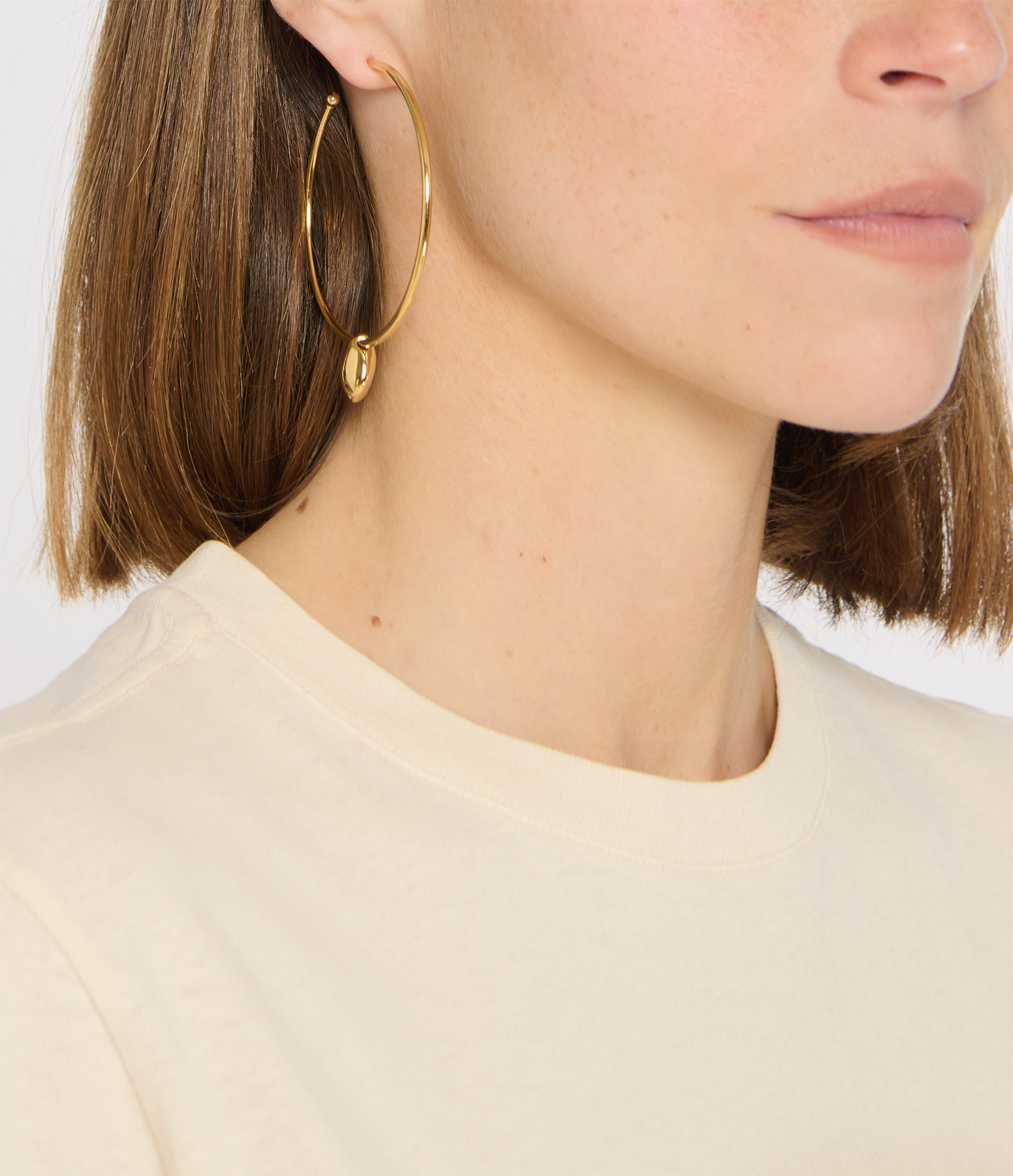 Shiny Day Gold Large Hoop Earrings