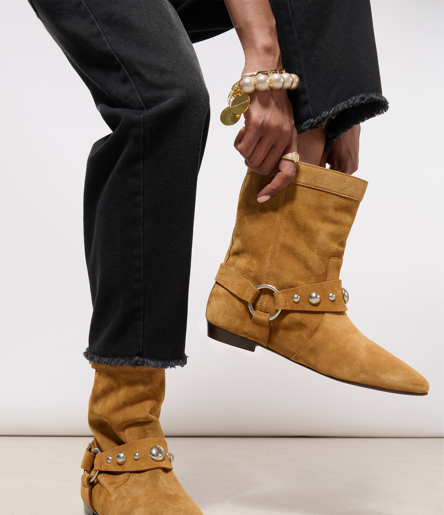 Stania Boots in Brown and Silver Leather