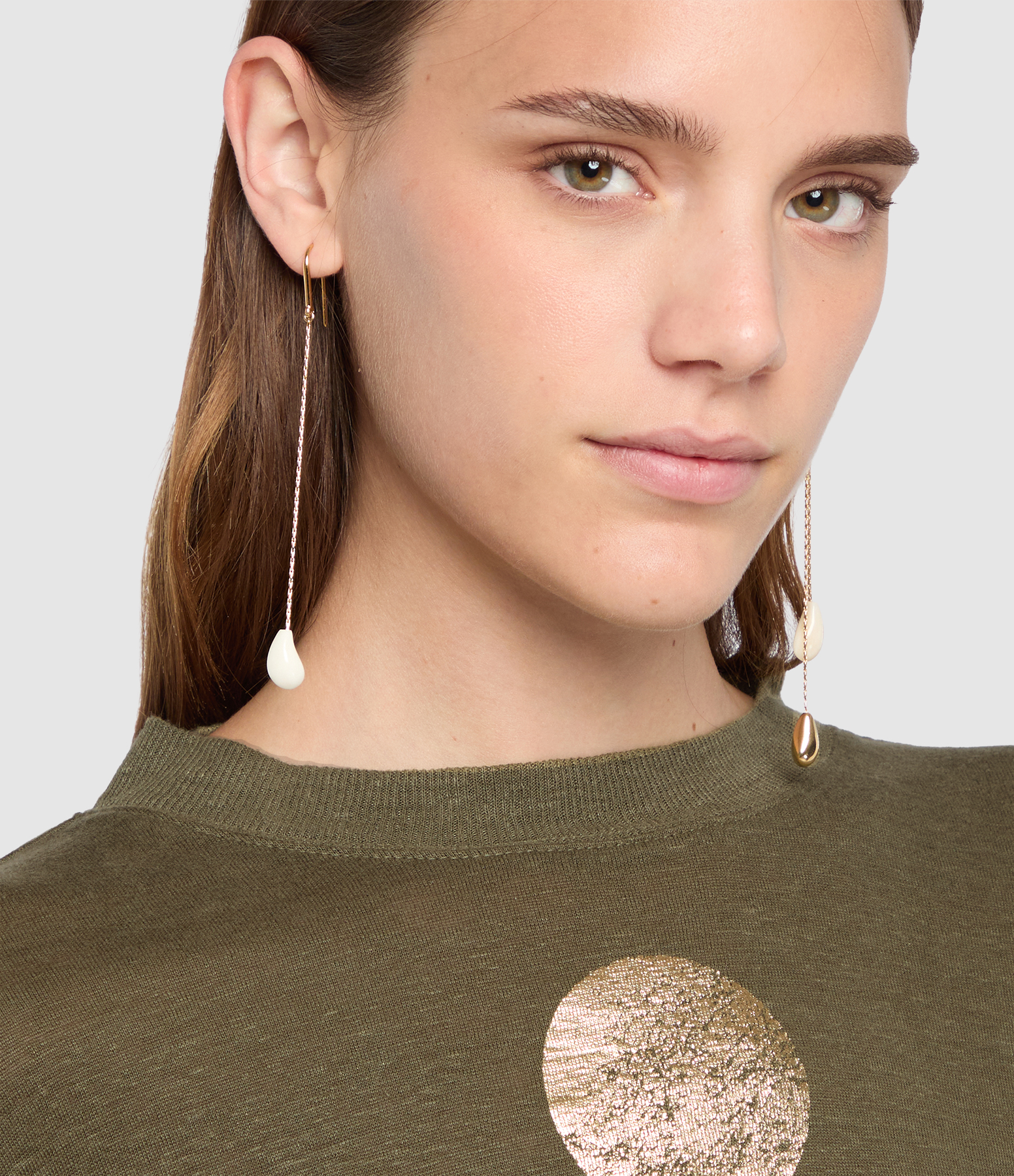 Asymmetric Ecru Earrings