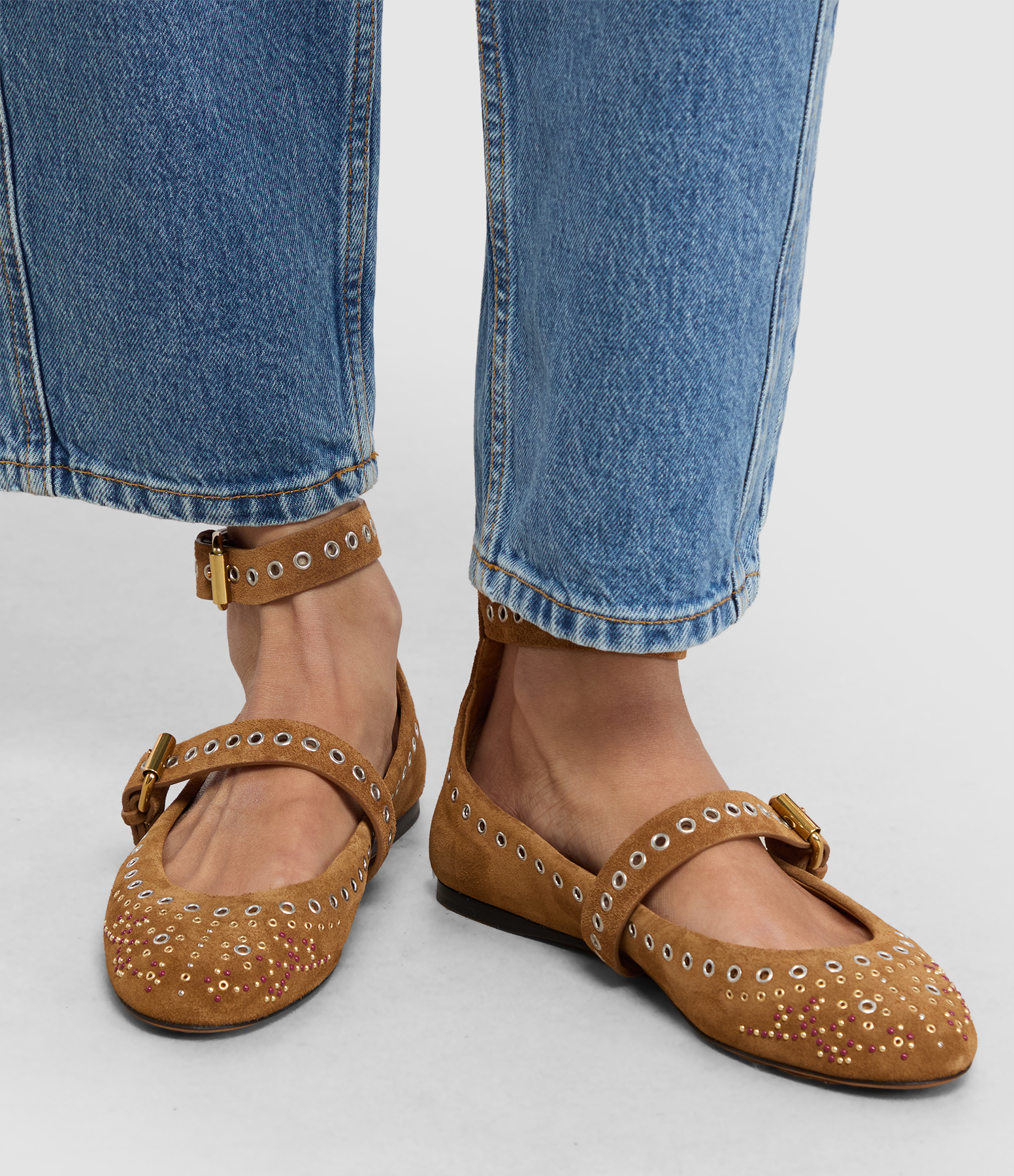 Ylza Cognac ballet flats