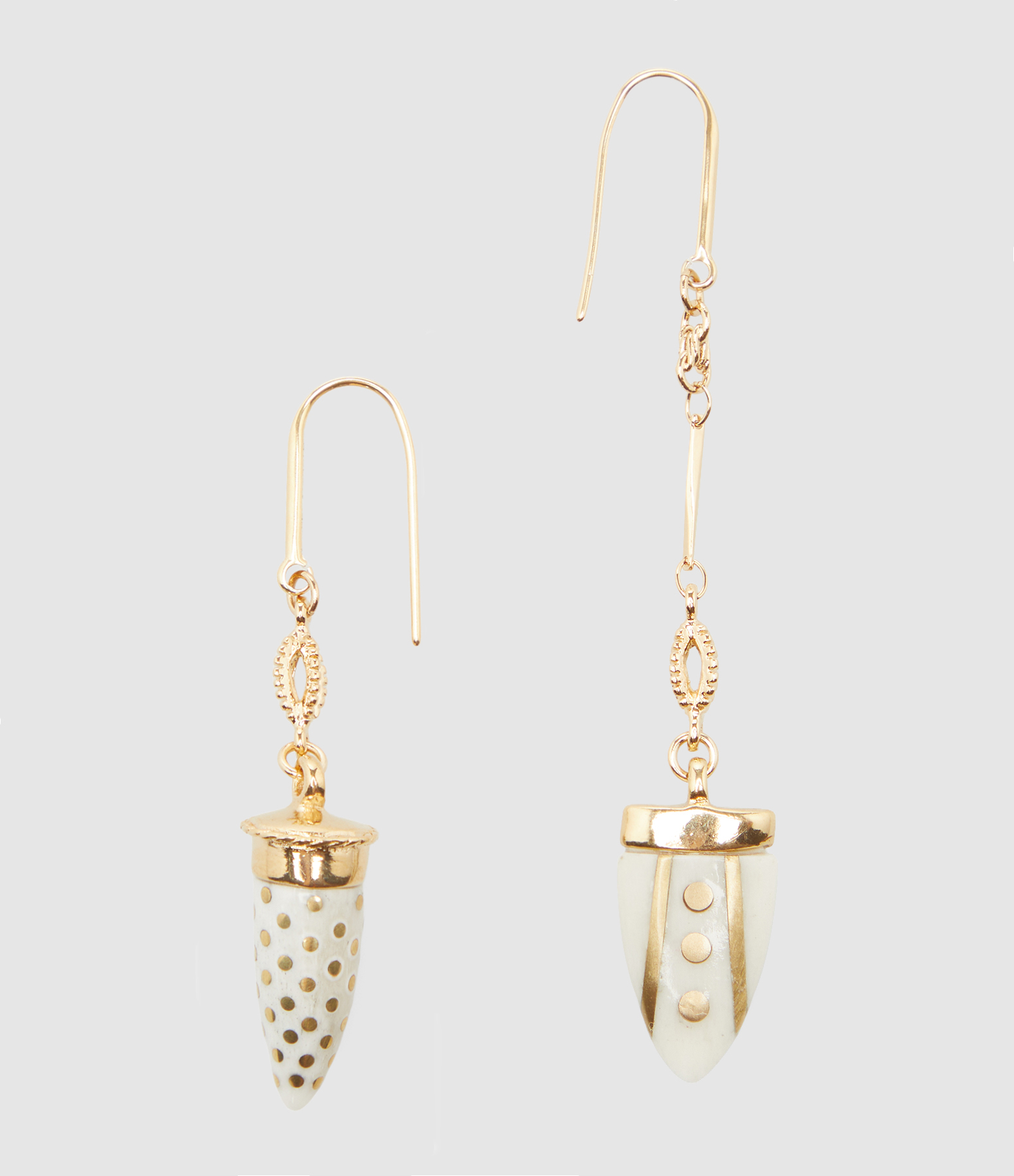 Asymmetric Ecru Earrings