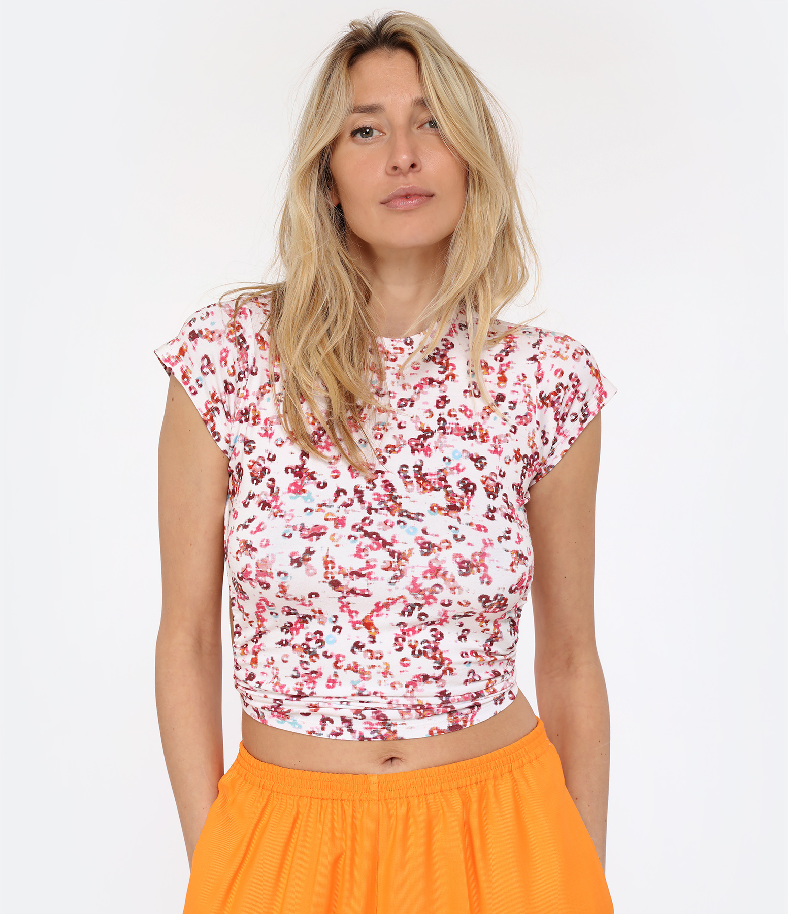 Juvia Top, Ecru Print
