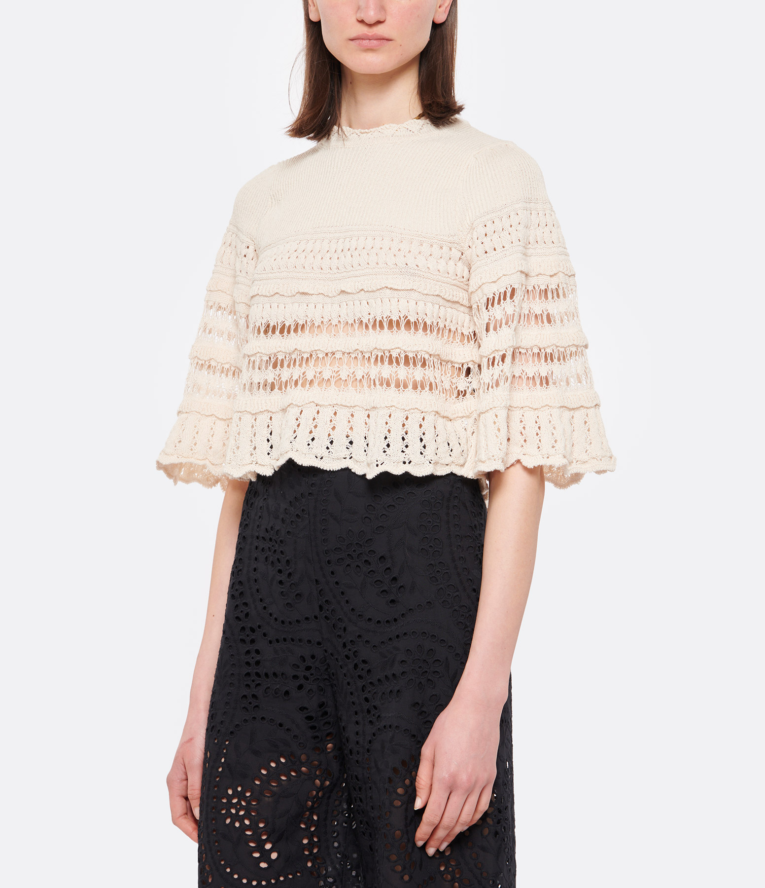 Frizy Ecru Cotton Jumper