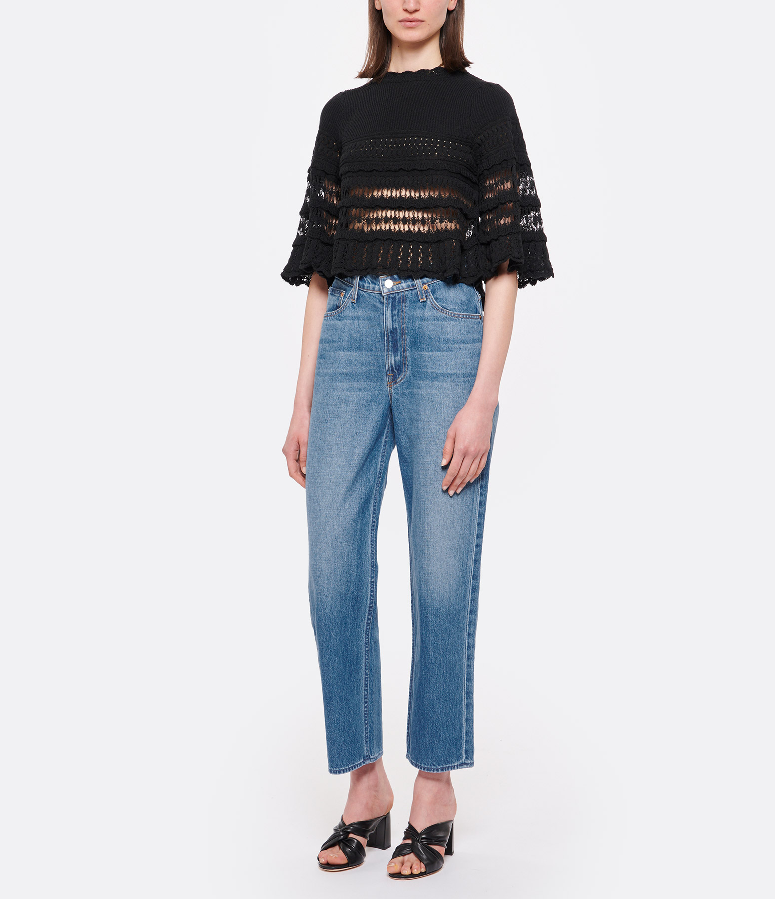 Black Frizy Cotton Top