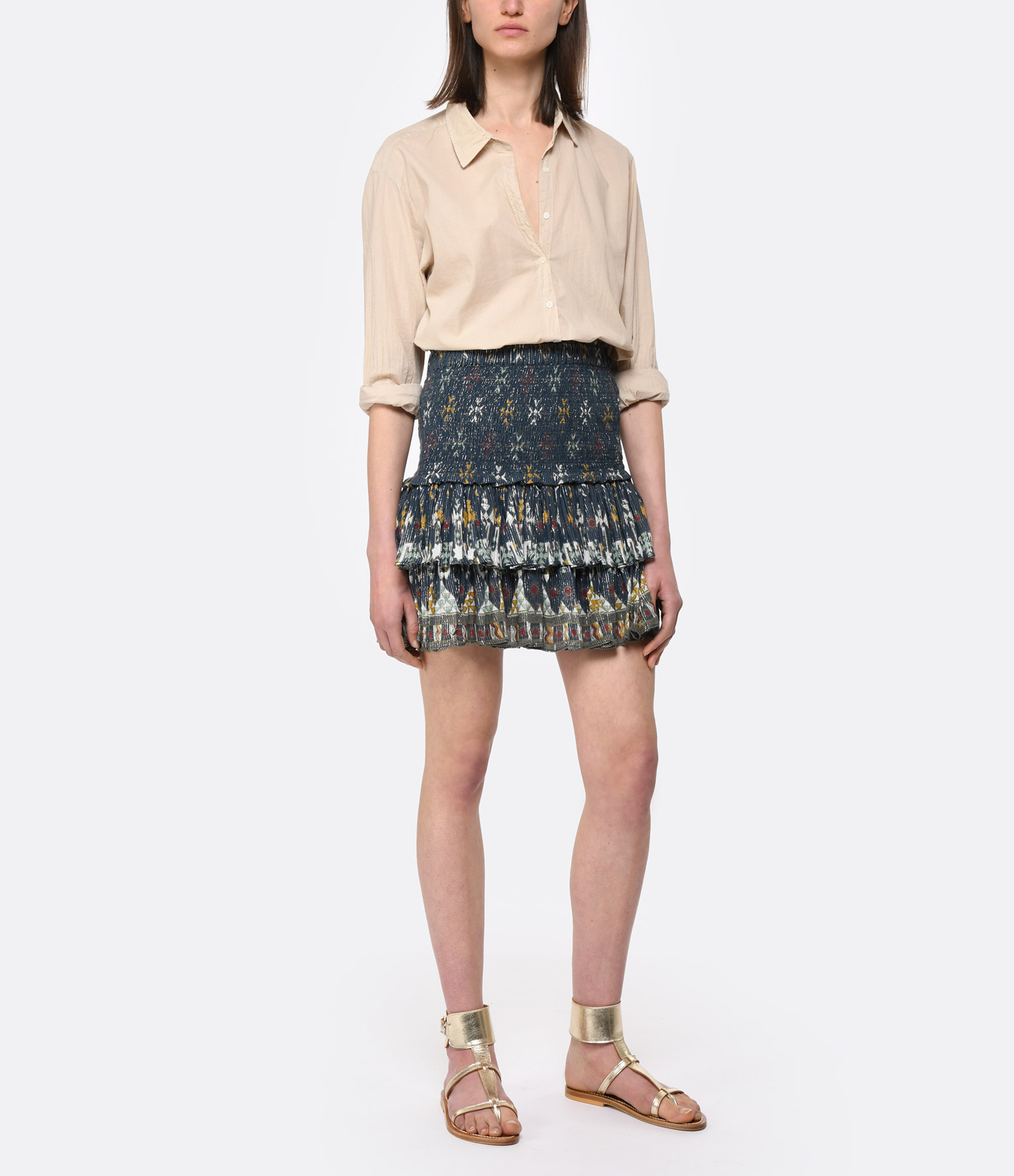 Naomi Skirt – Teal Blue Cotton