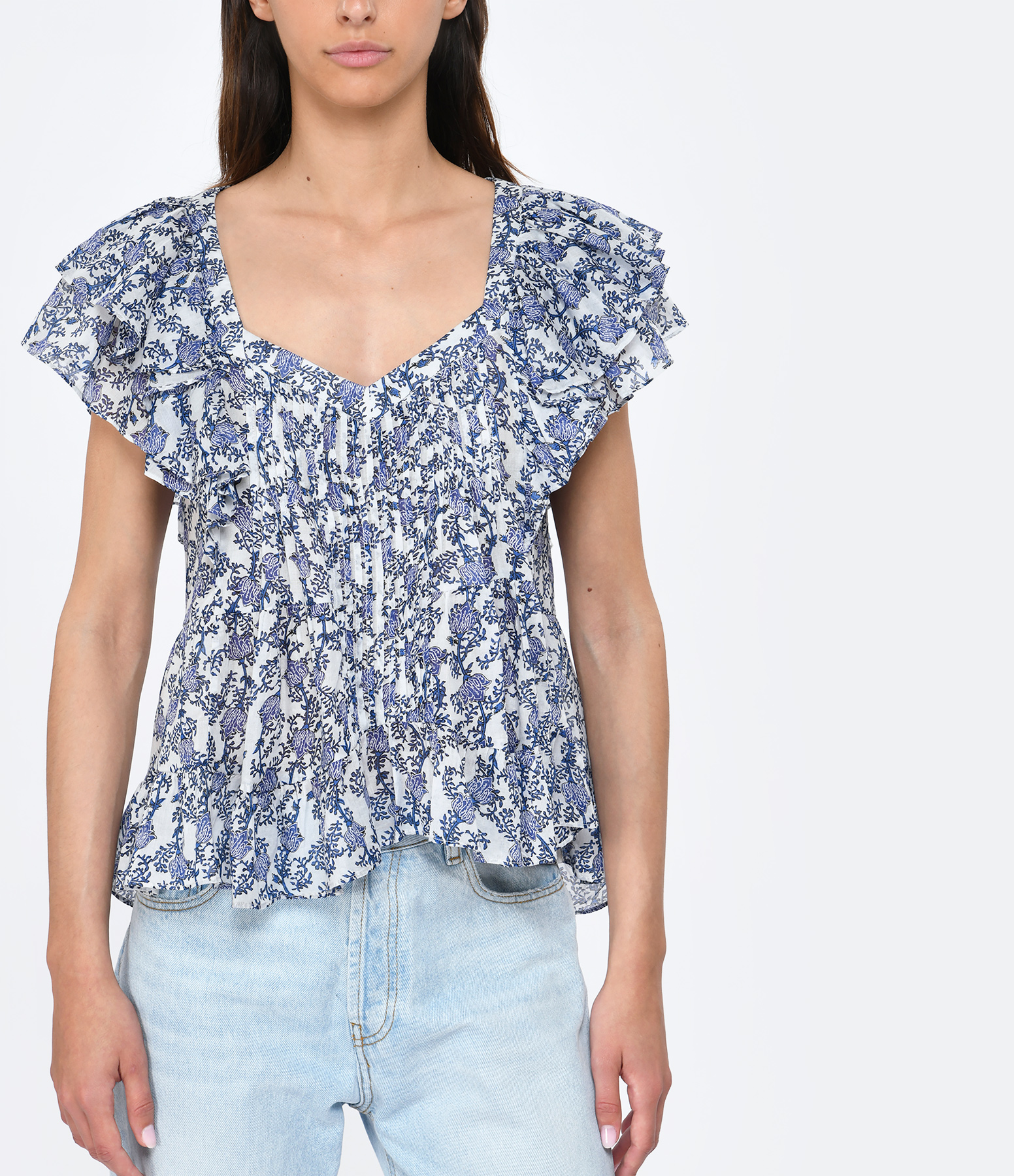 Royal Blue Cotton Madrana Top
