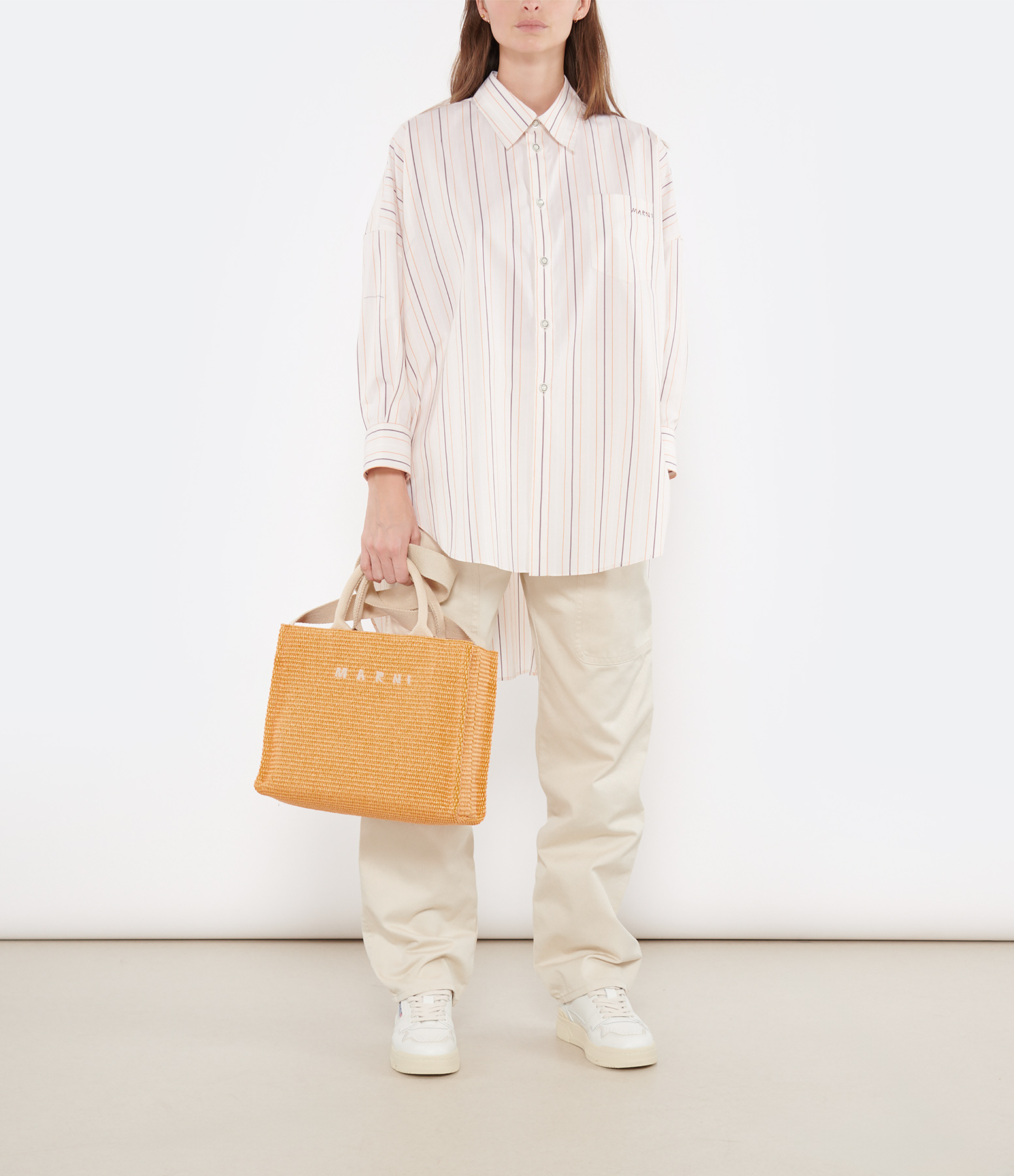 Philna Straight-Leg Trousers in Ecru Cotton