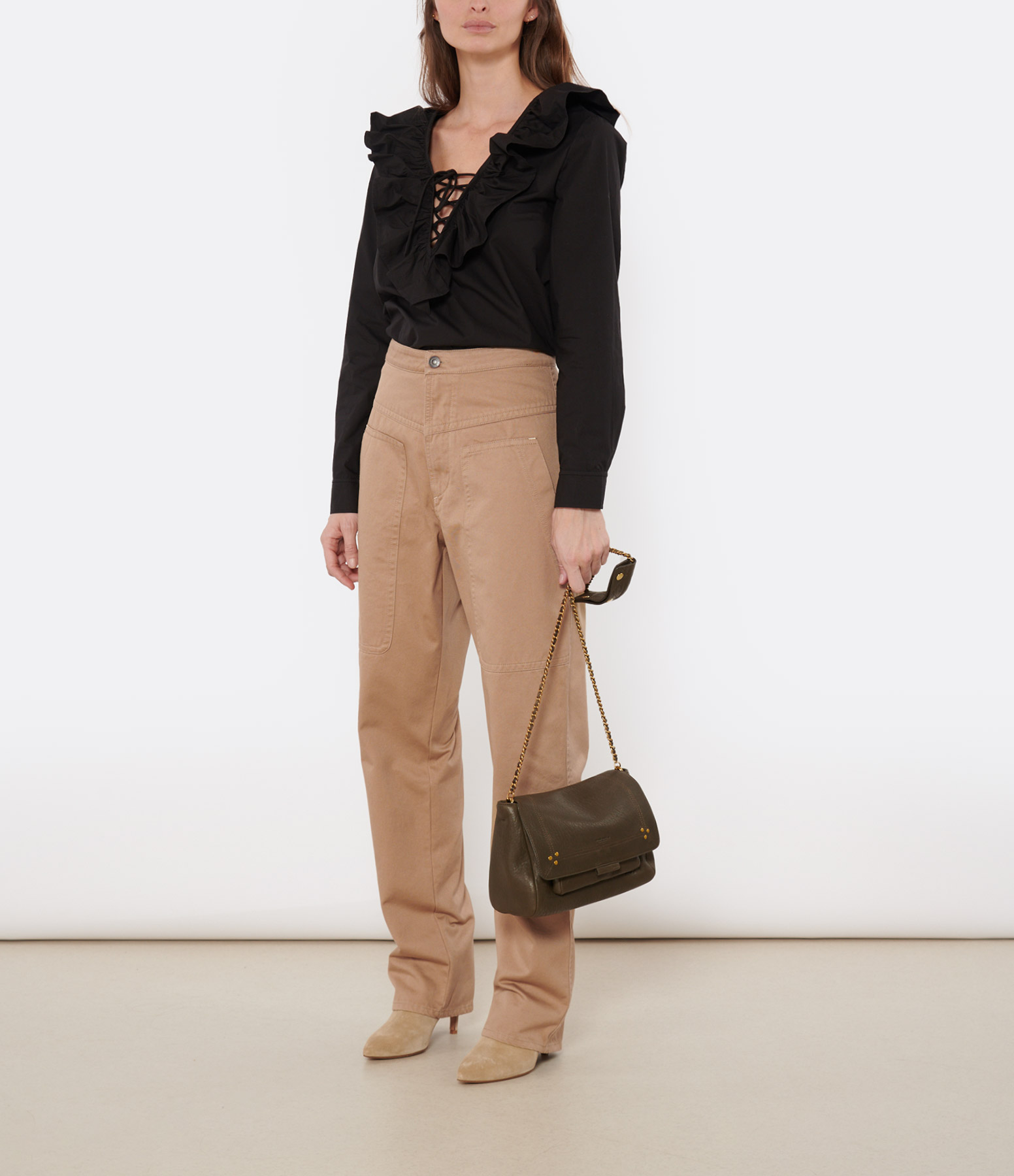 Philna Sahara Straight-leg Trousers, Brown Cotton