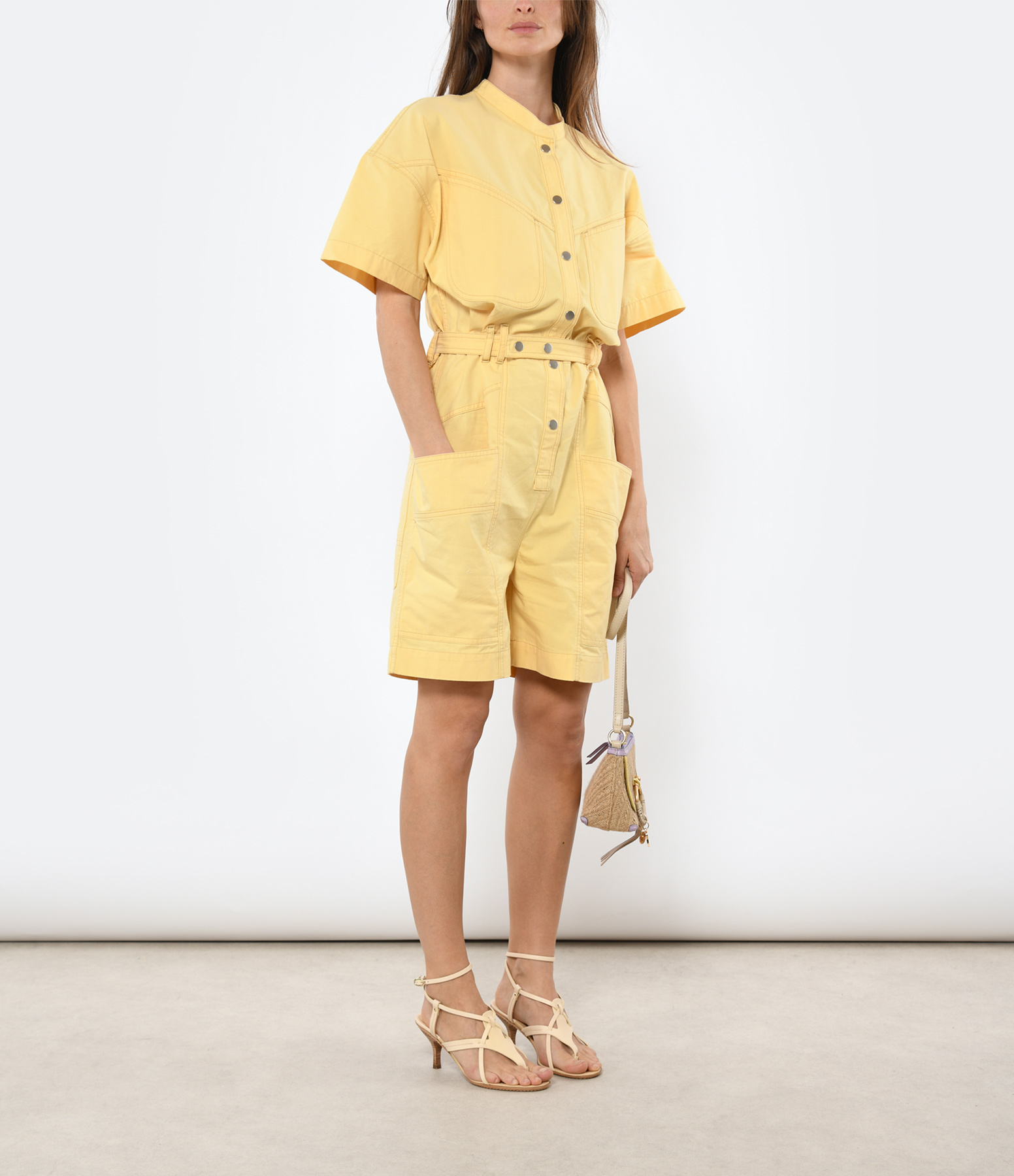Kiara Sunlight Yellow Short-Sleeved Jumpsuit