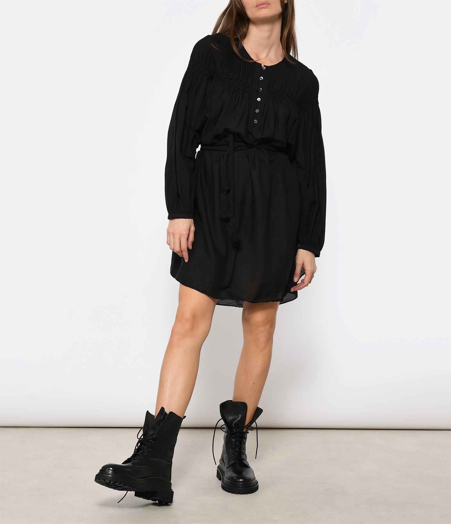 Adeliani Black Short Dress