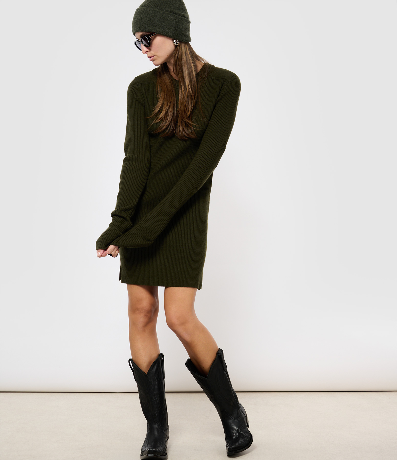 Garner Khaki Wool Dress